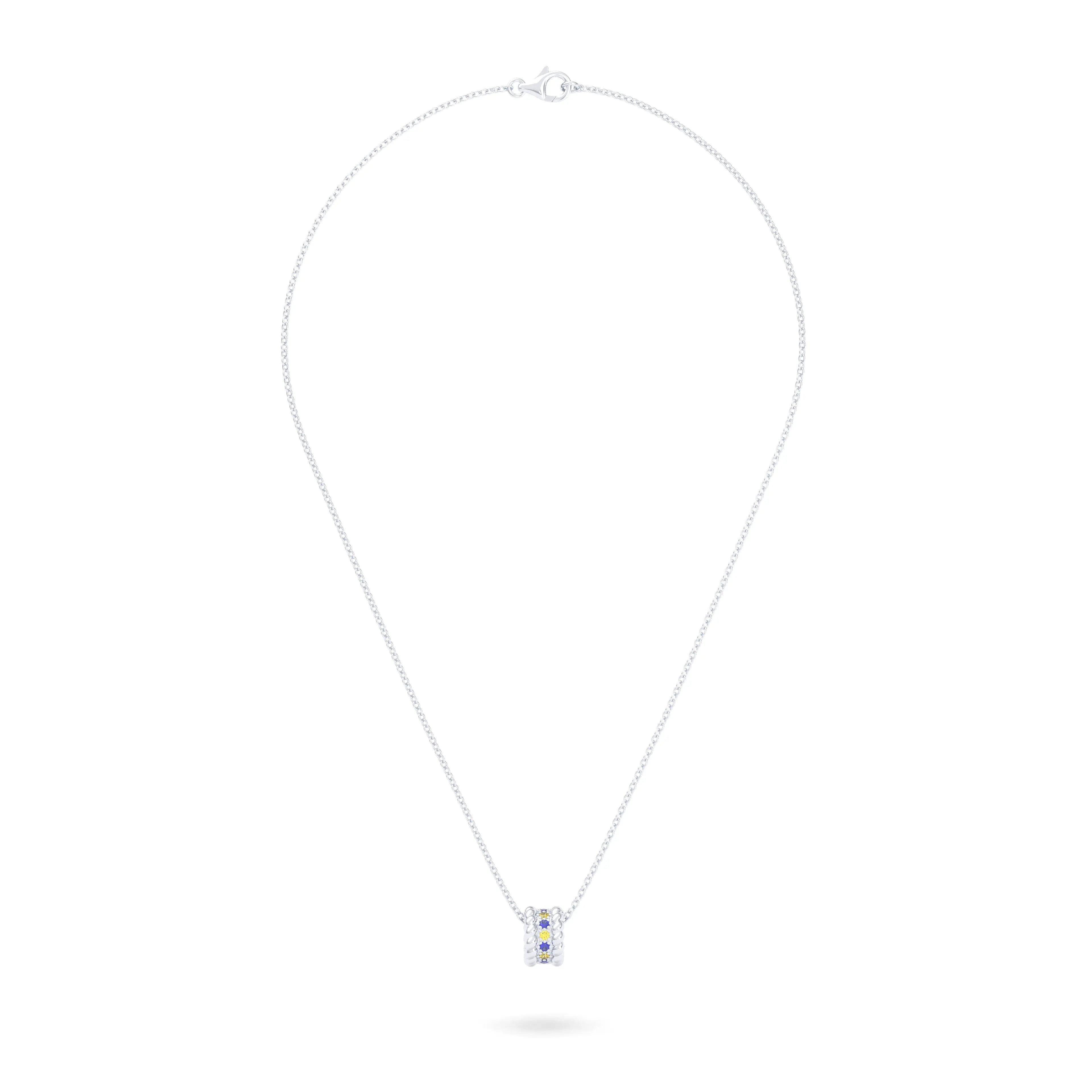 Collier Olympe en Or Blanc 18 Carats et Pierres Précieuses