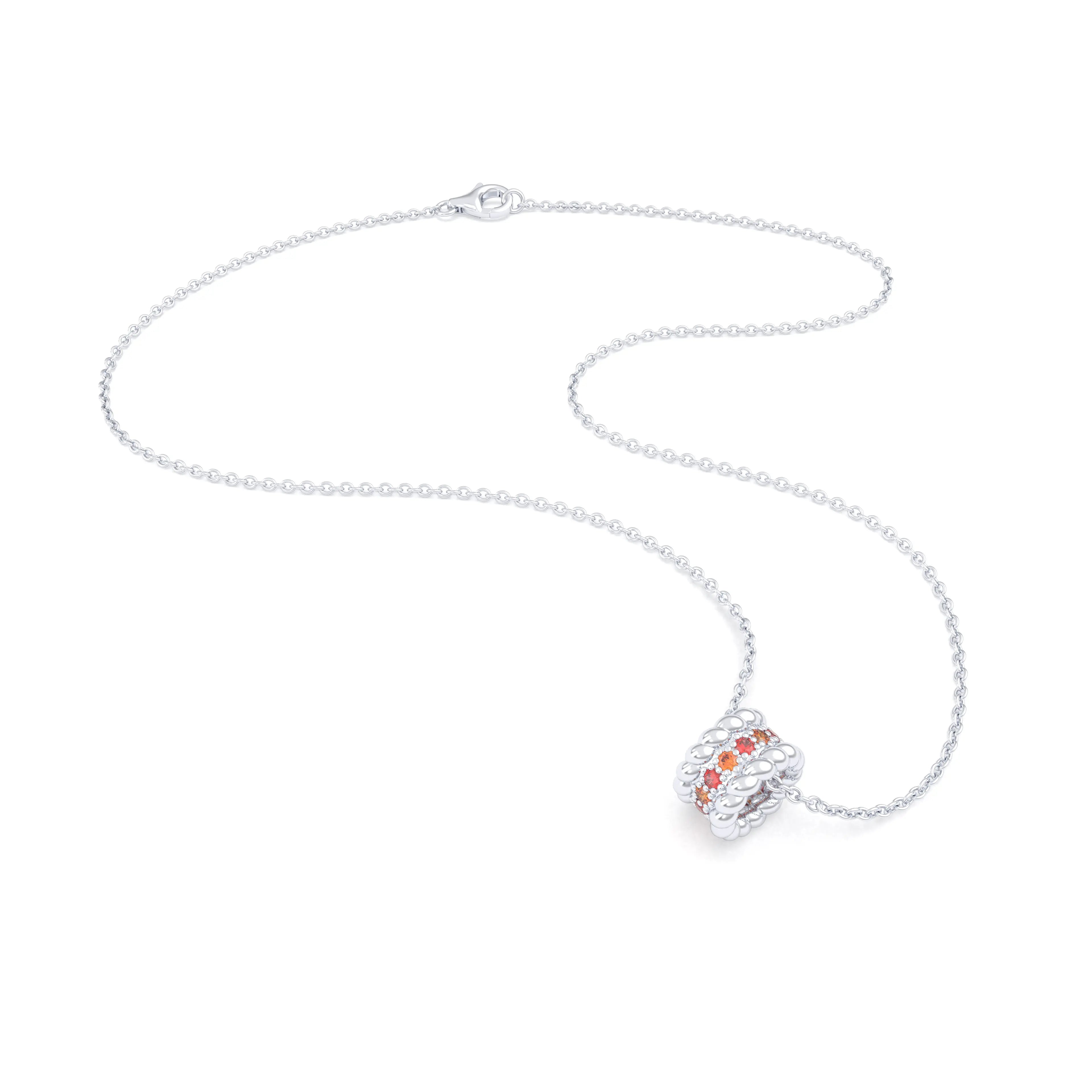 Collier Olympe en Or Blanc 18 Carats et Pierres Précieuses
