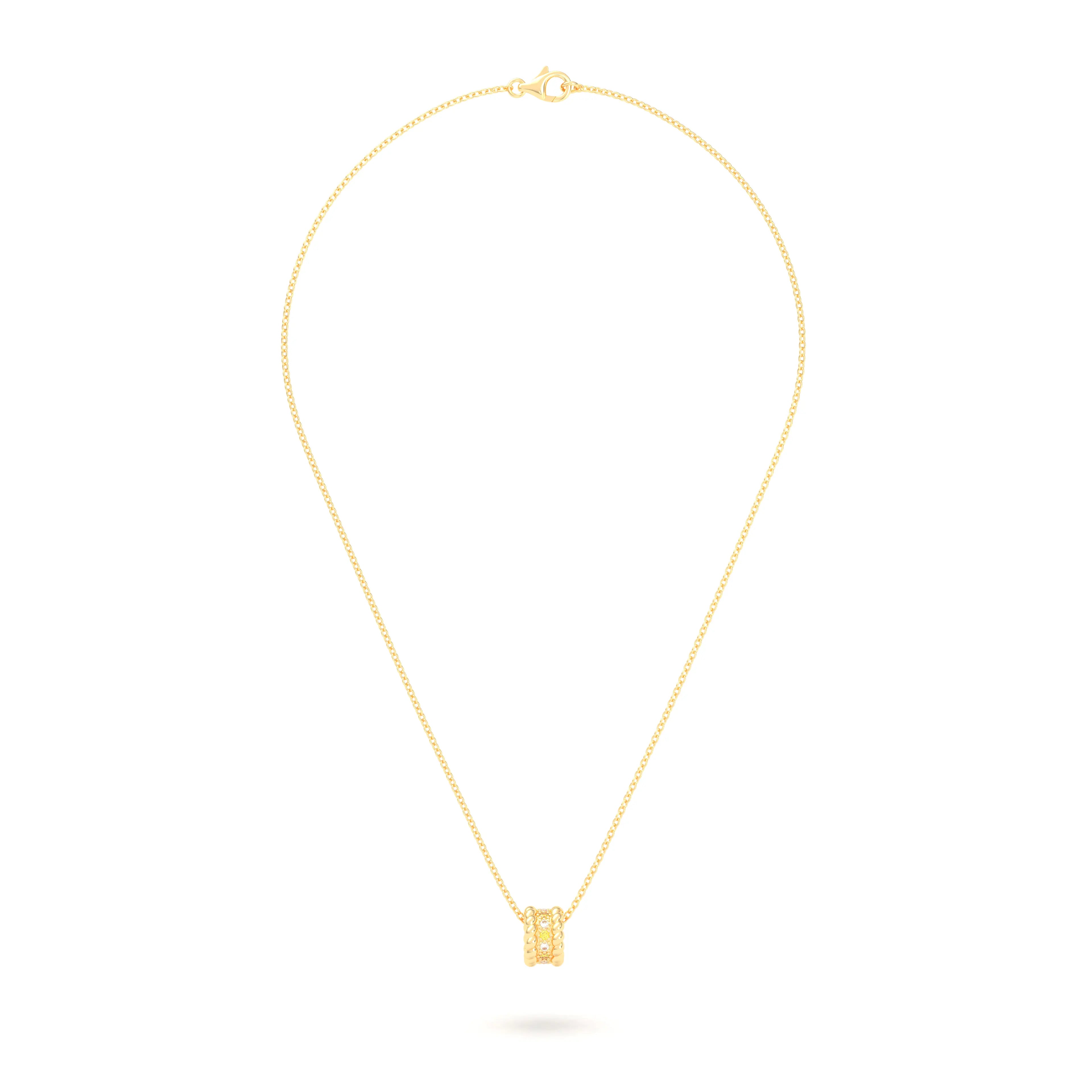 Collier Olympe en Or Jaune 18 Carats et Pierres Précieuses