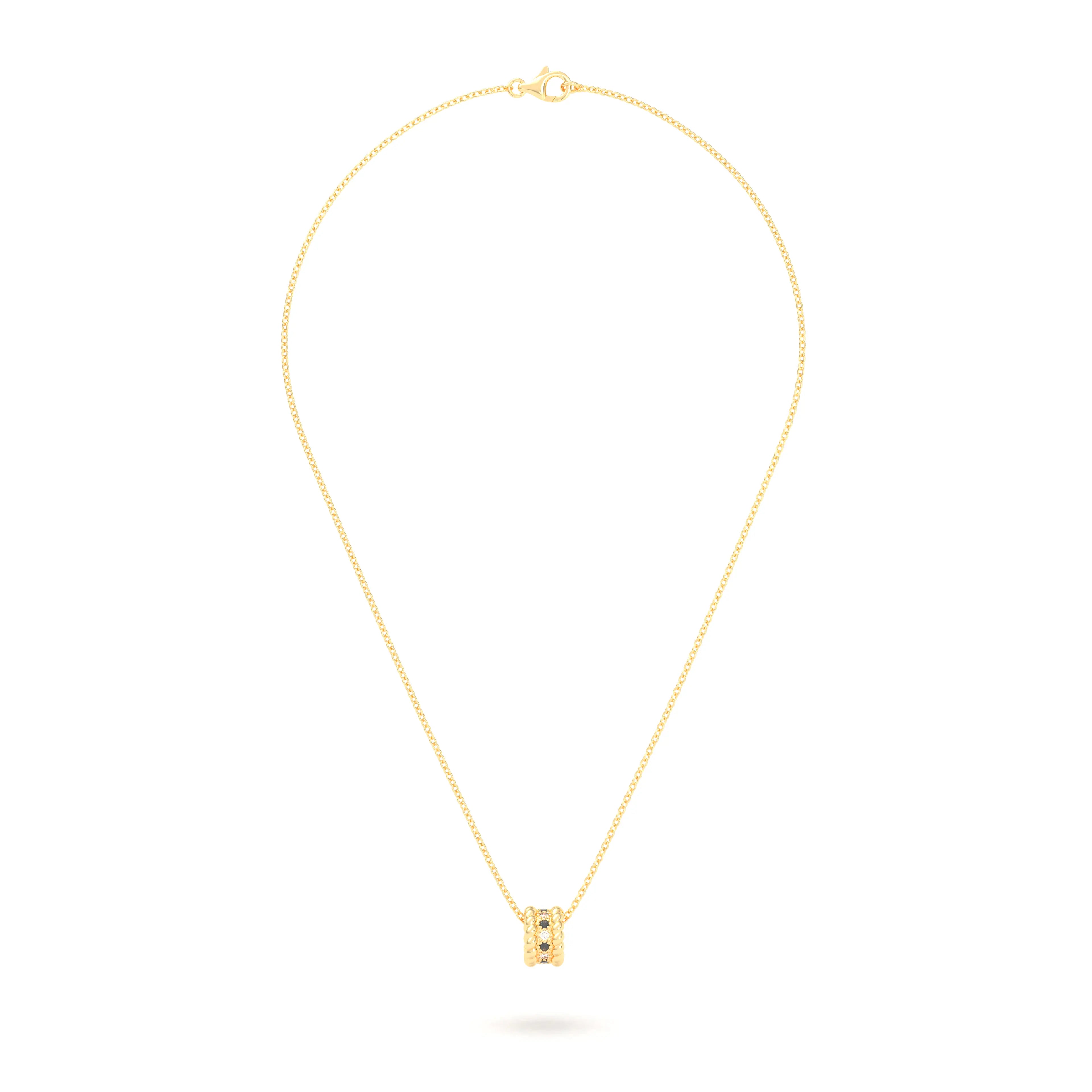 Collier Olympe en Or Jaune 18 Carats et Pierres Précieuses