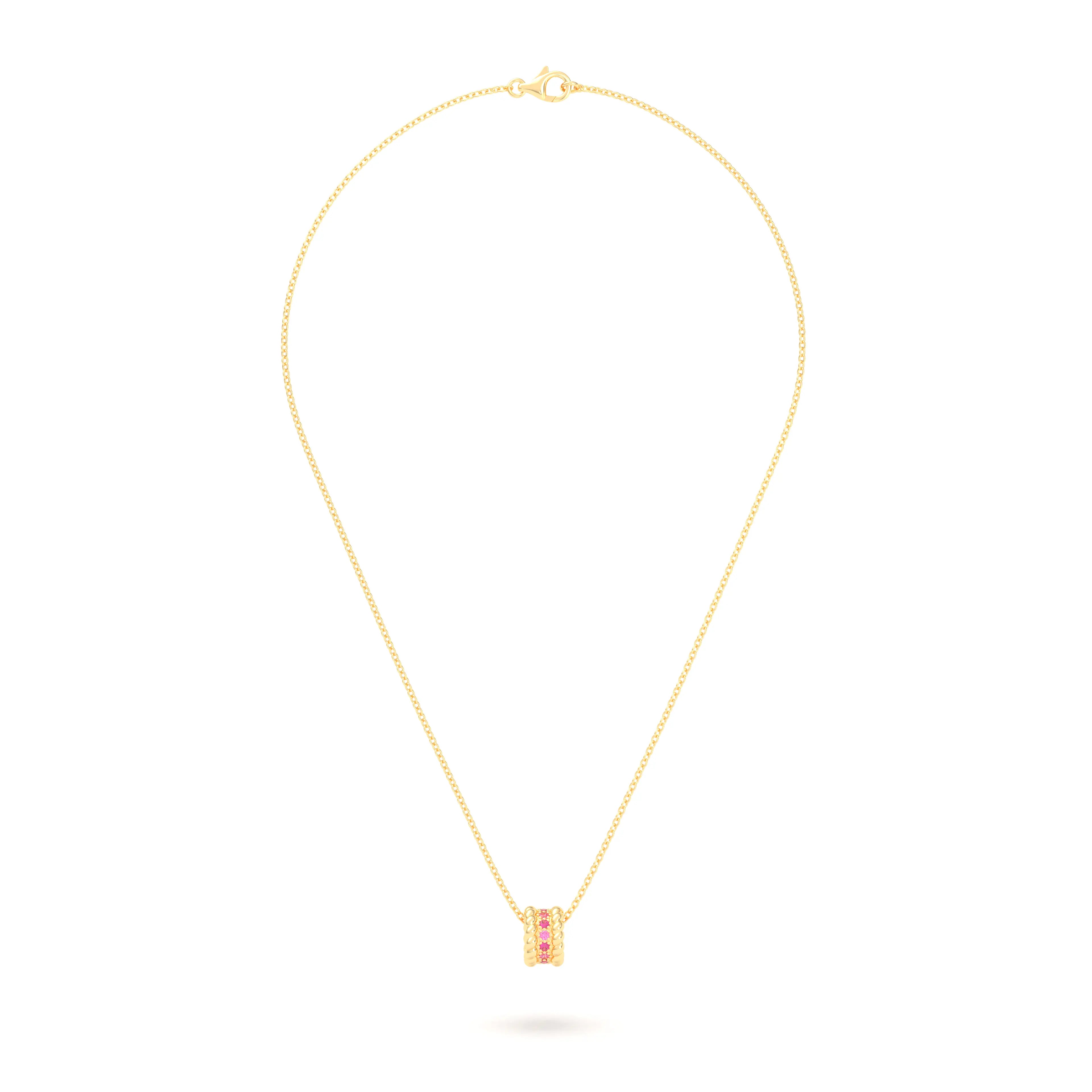 Collier Olympe en Or Jaune 18 Carats et Pierres Précieuses