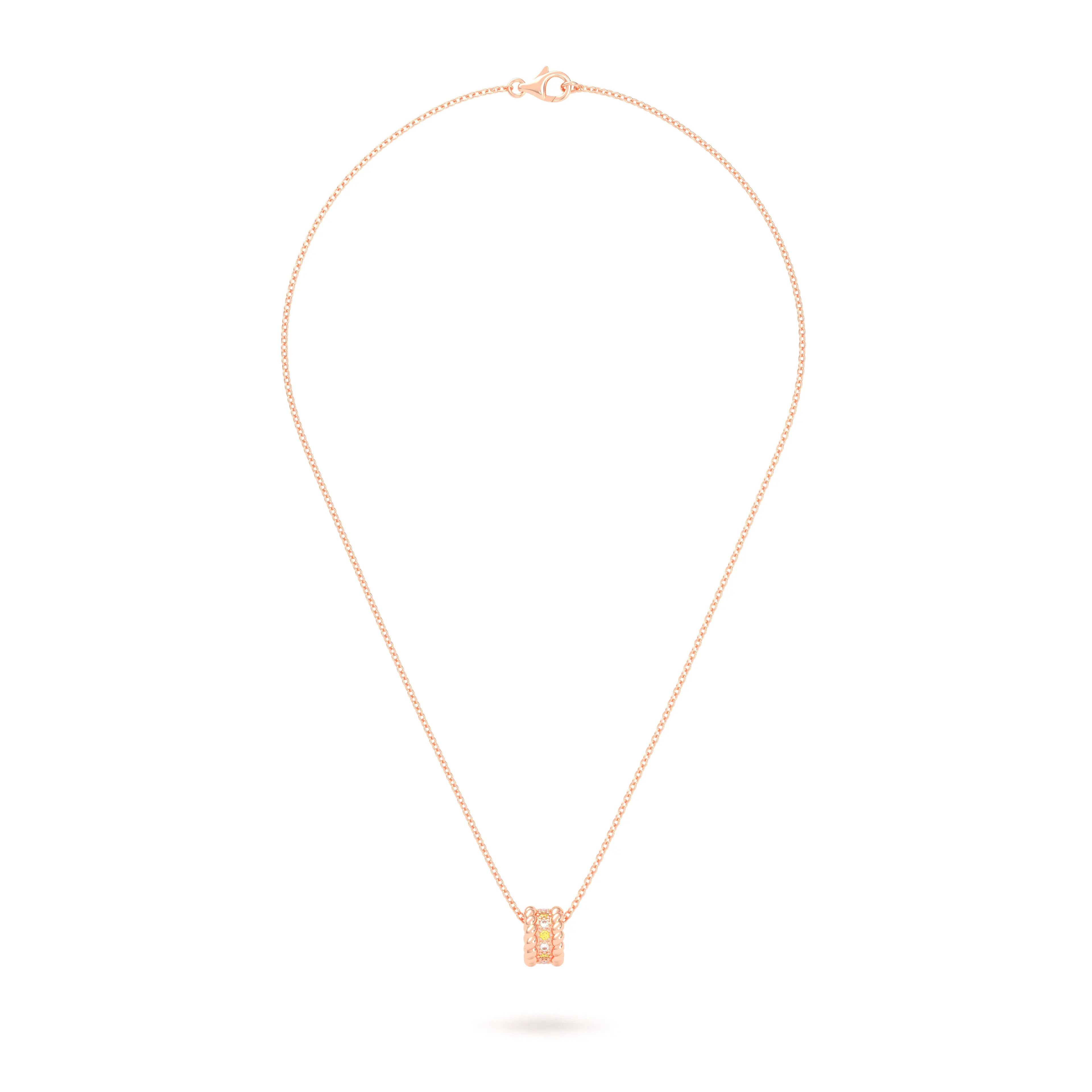 Collier Olympe en Or Rose 18 Carats et Pierres Précieuses