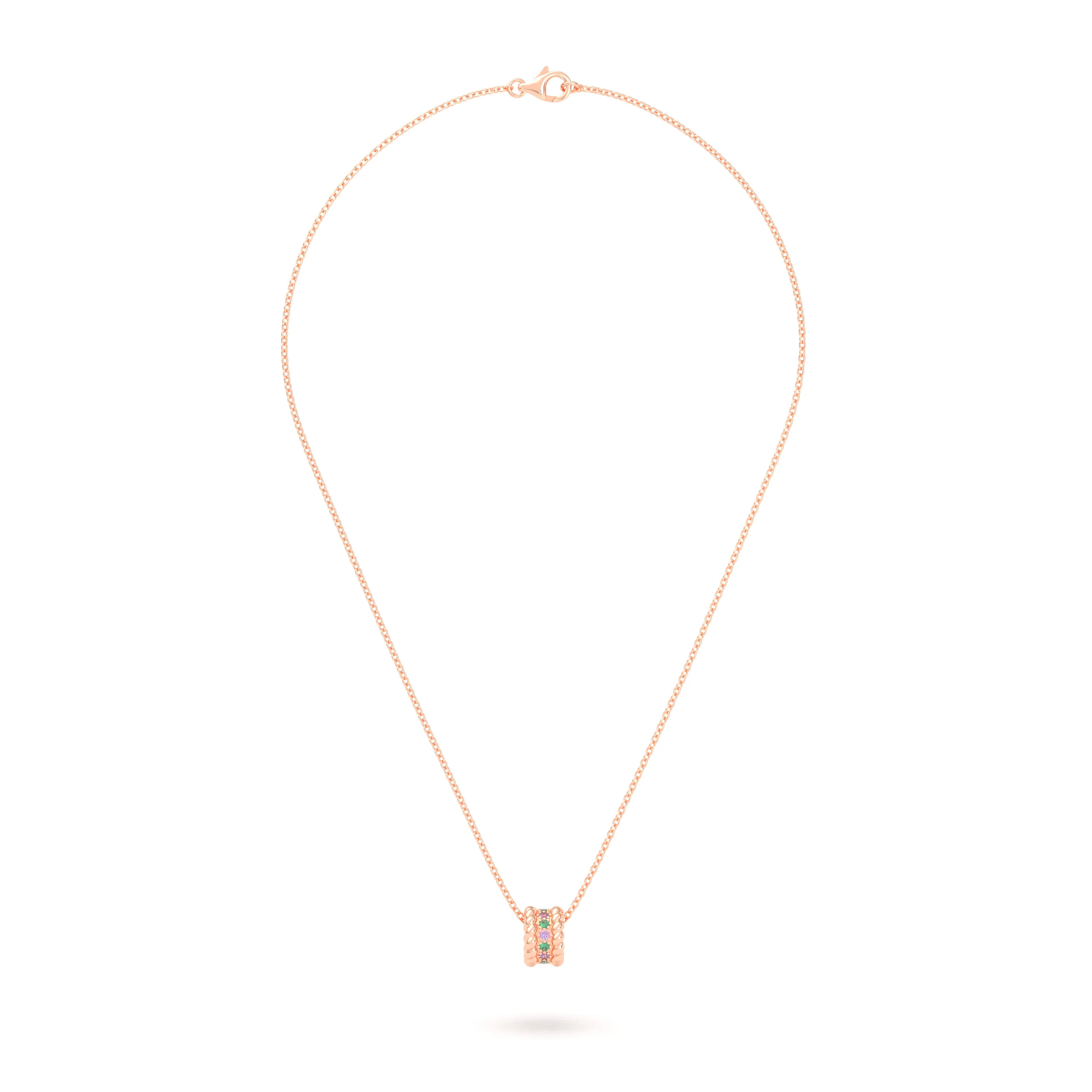 Collier Olympe en Or Rose 18 Carats et Pierres Précieuses