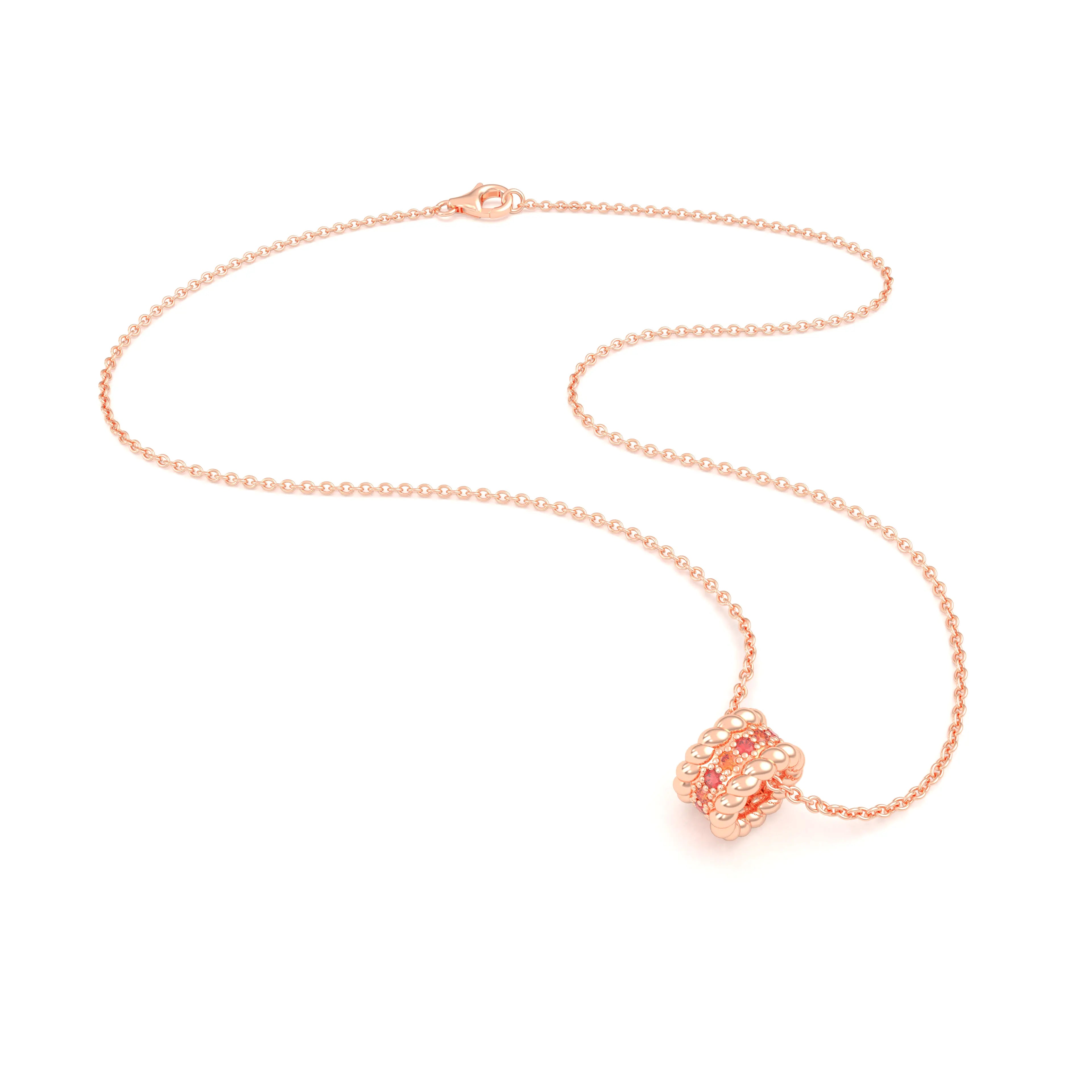 Collier Olympe en Or Rose 18 Carats et Pierres Précieuses