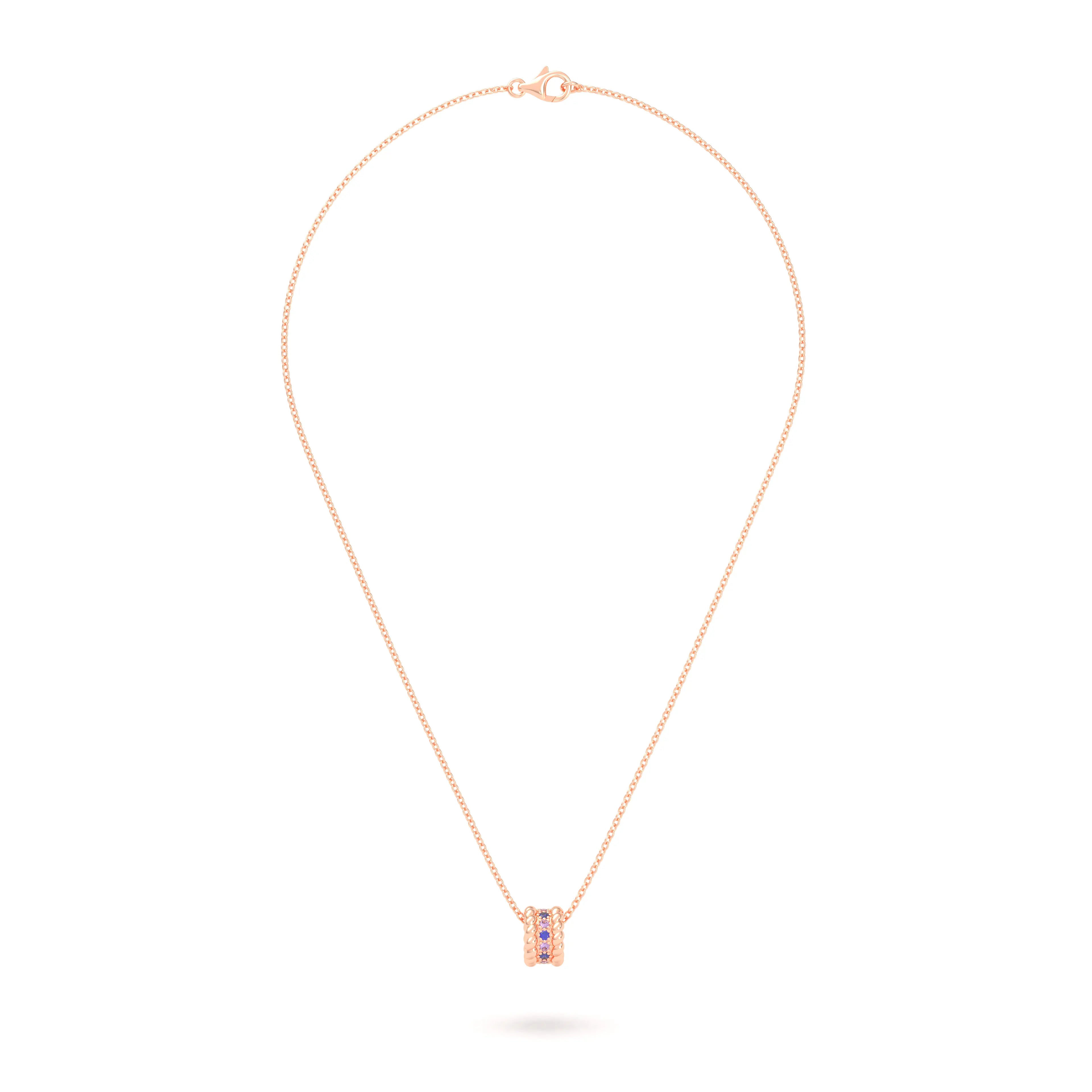 Collier Olympe en Or Rose 18 Carats et Pierres Précieuses