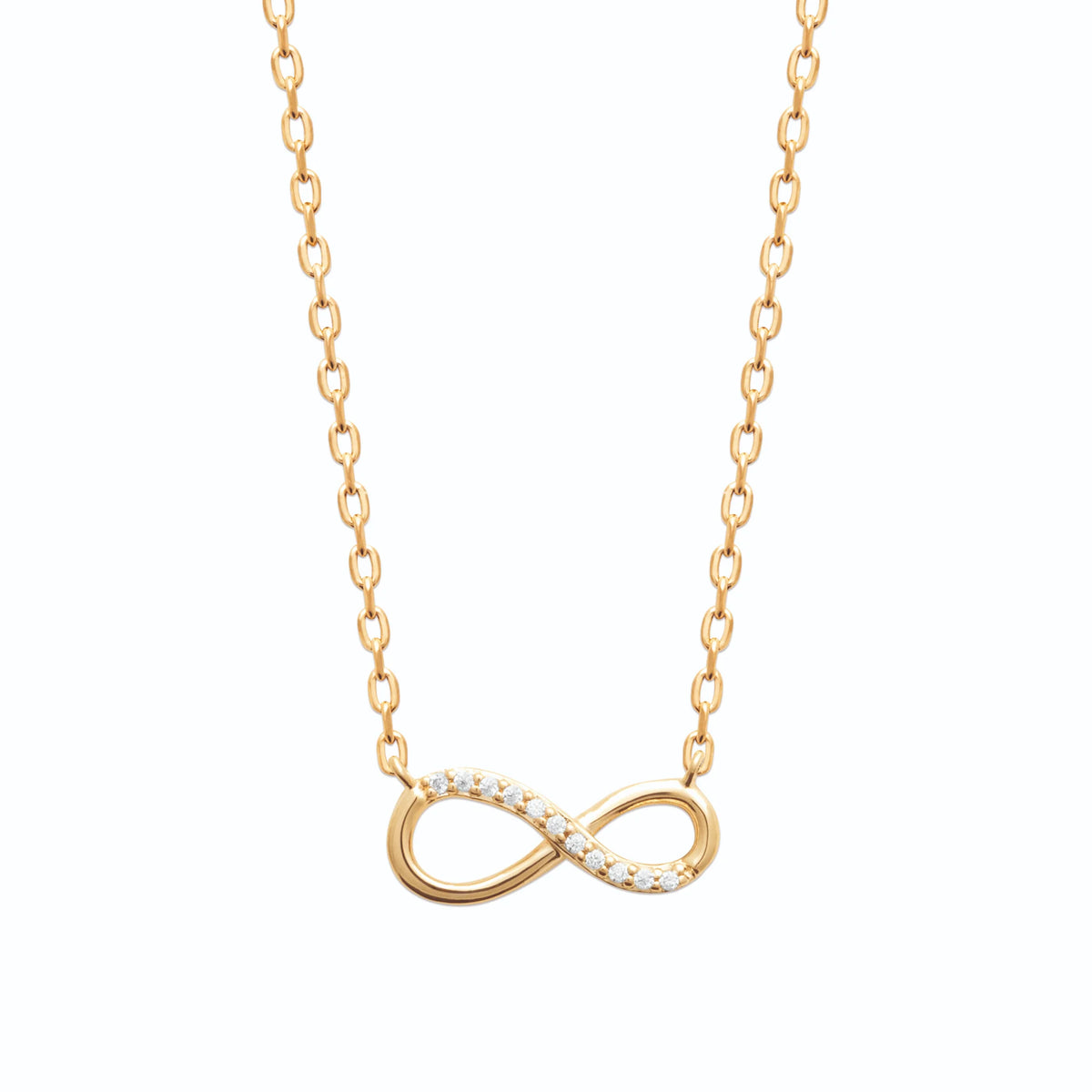 Collier pendentif infini zircon en plaqué or