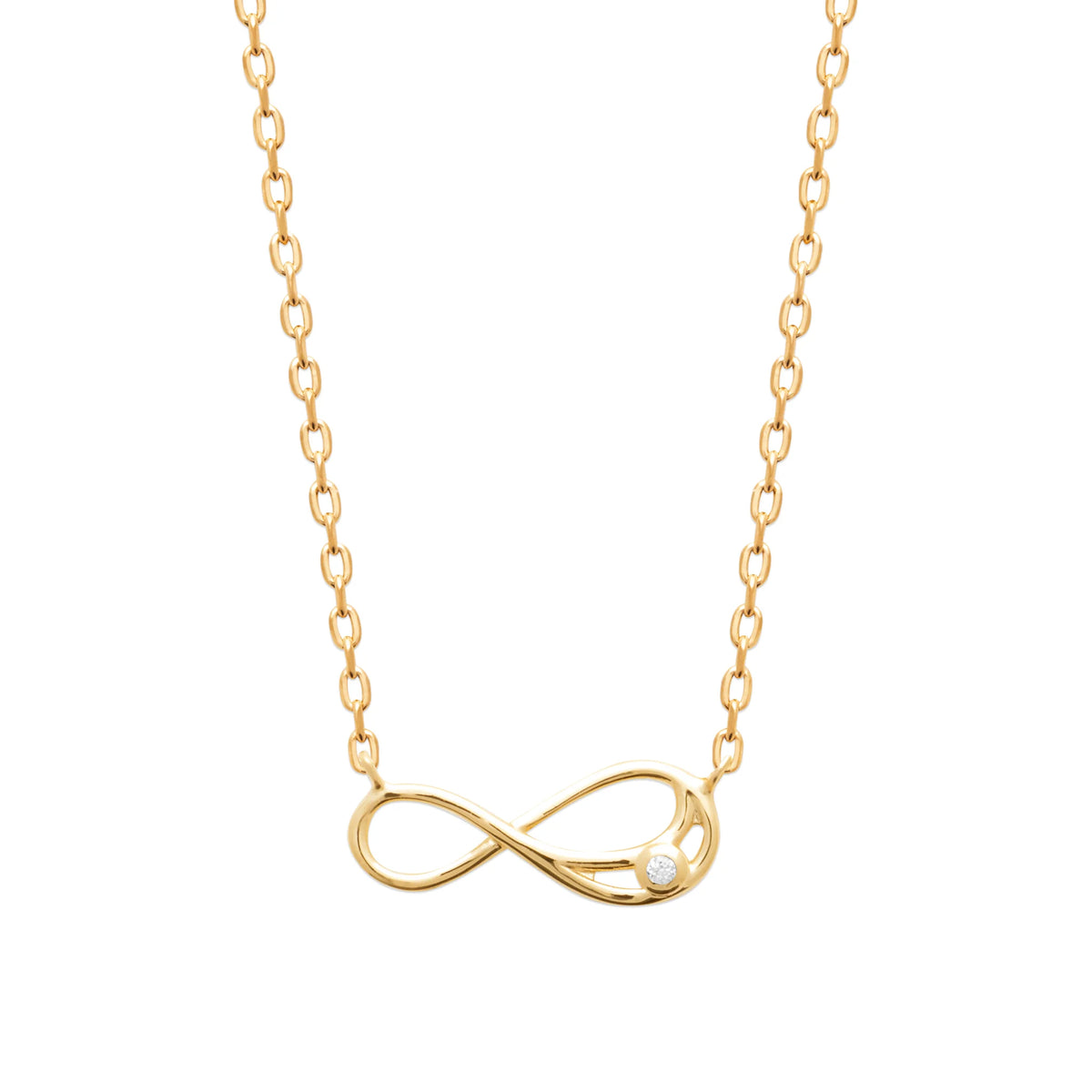 Collier pendentif infini zircons en plaqué or