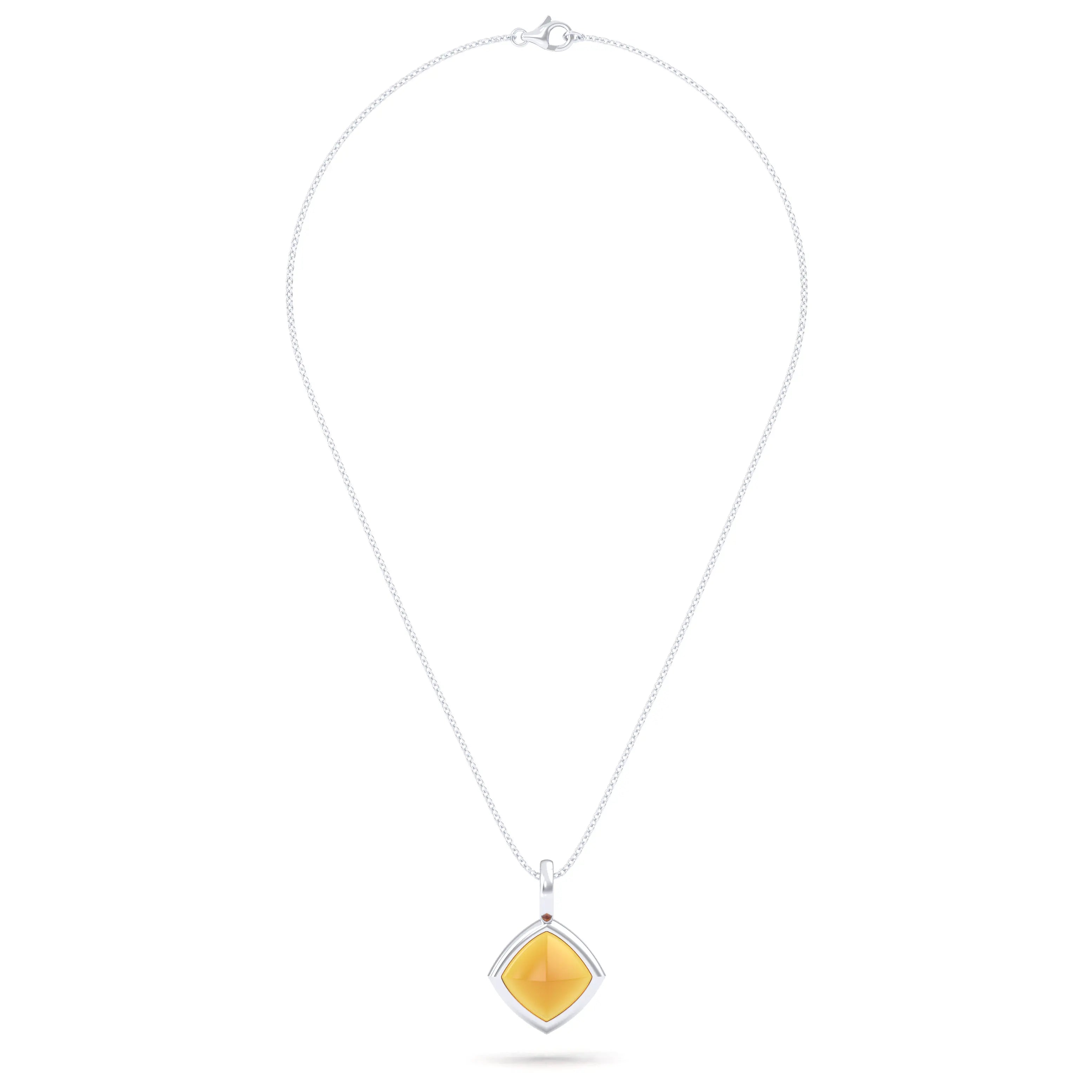 Collier Solène en argent 950, pendentif pierre fine taille pain de sucre