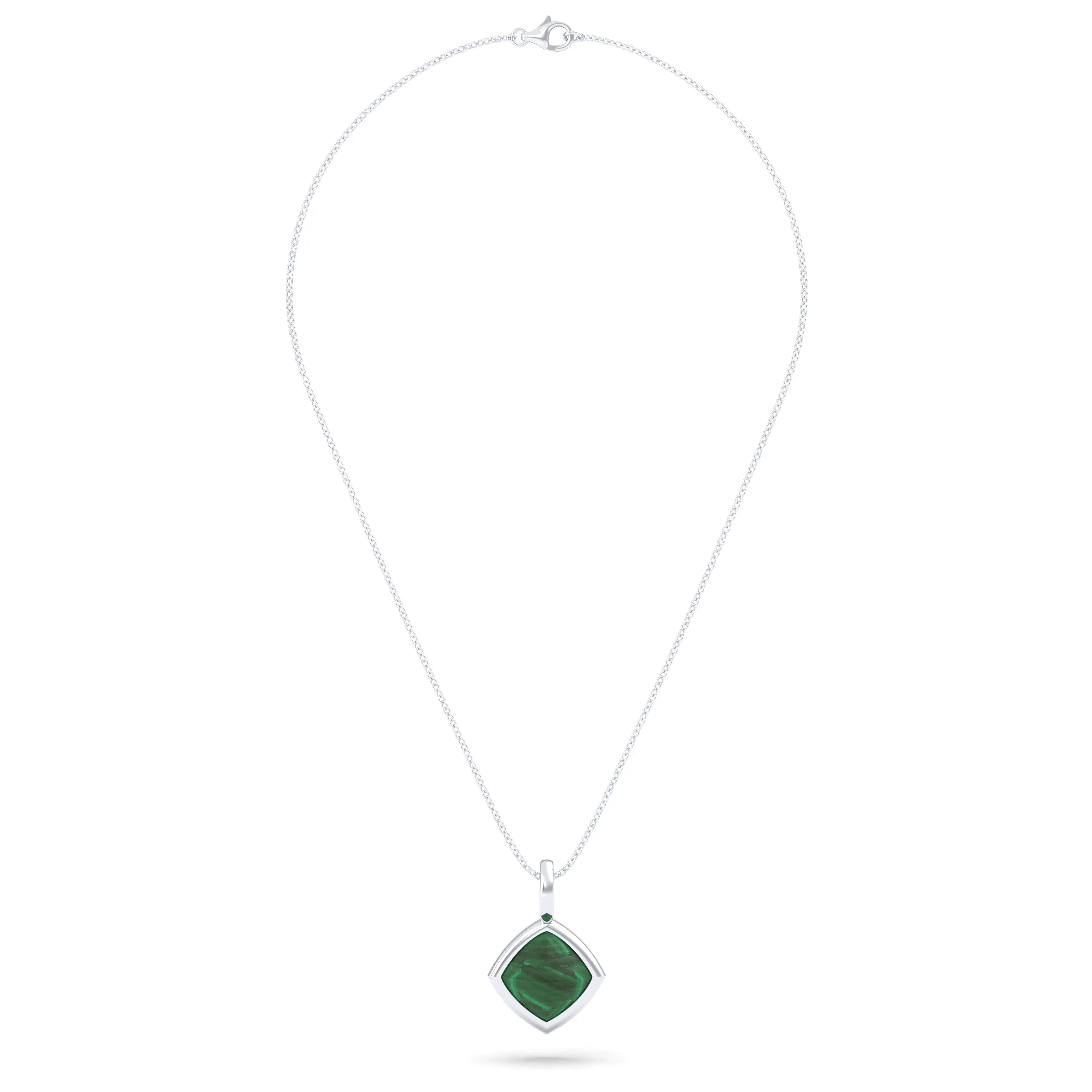 Collier Solène en argent 950, pendentif pierre fine taille pain de sucre