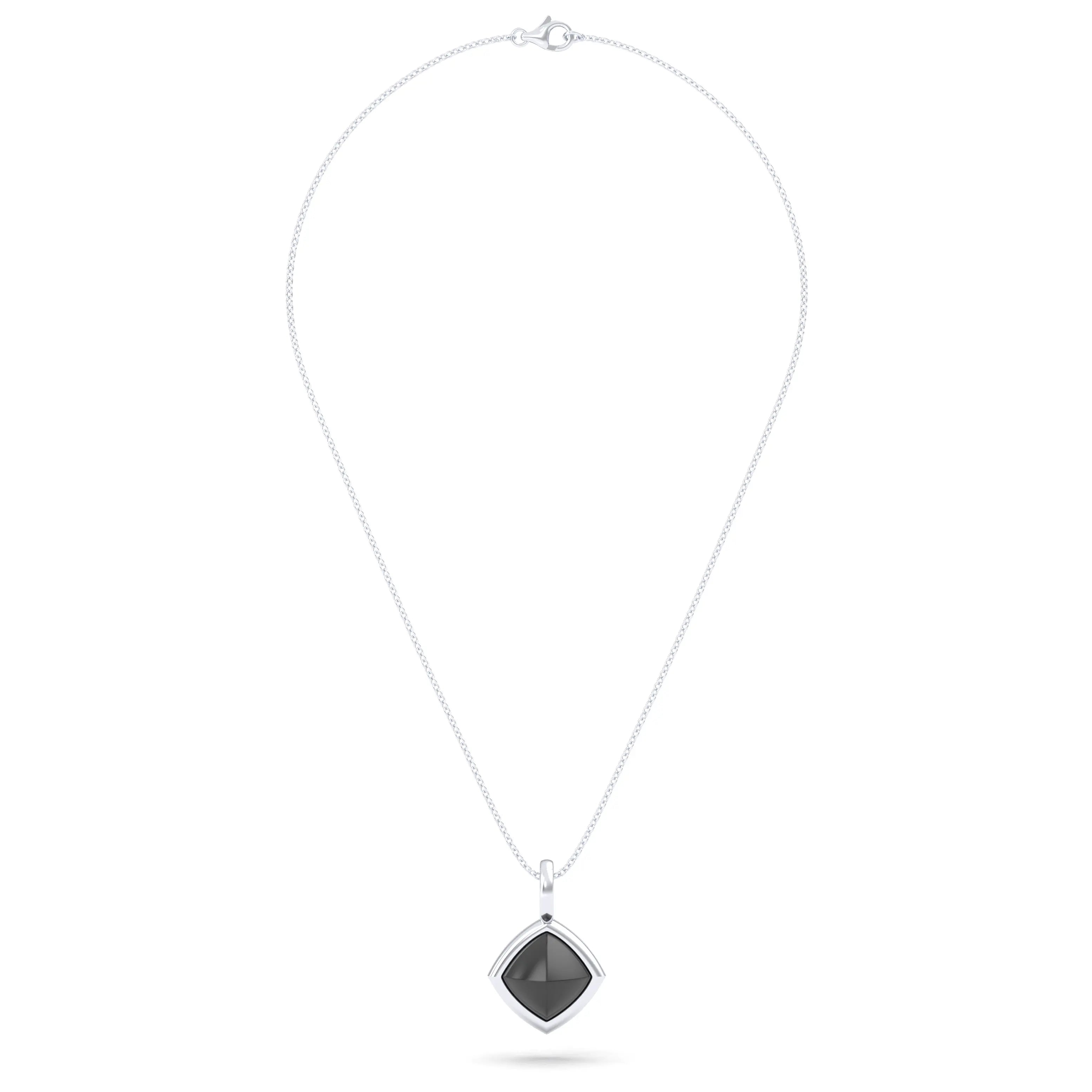 Collier Solène en argent 950, pendentif pierre fine taille pain de sucre