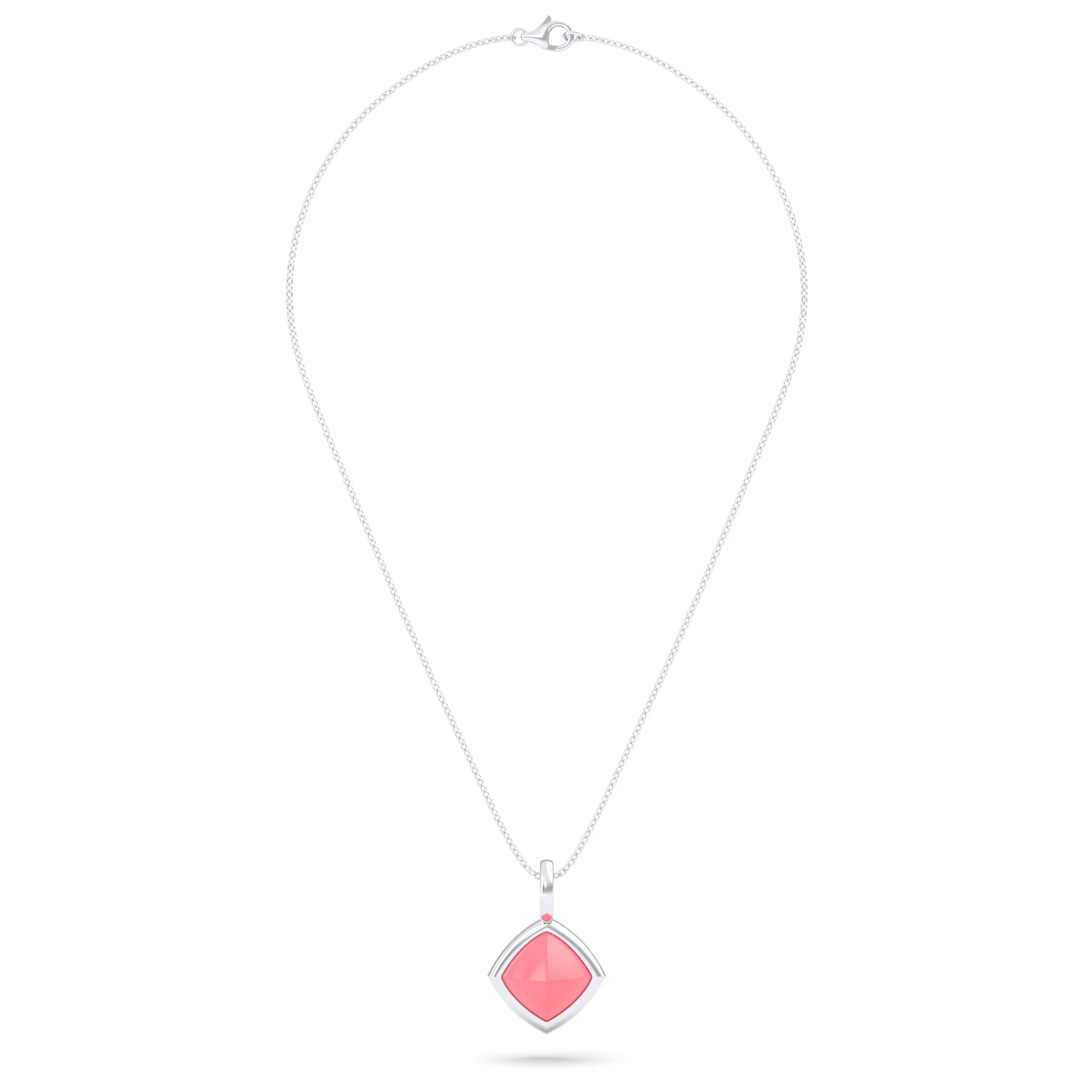 Collier Solène en argent 950, pendentif pierre fine taille pain de sucre