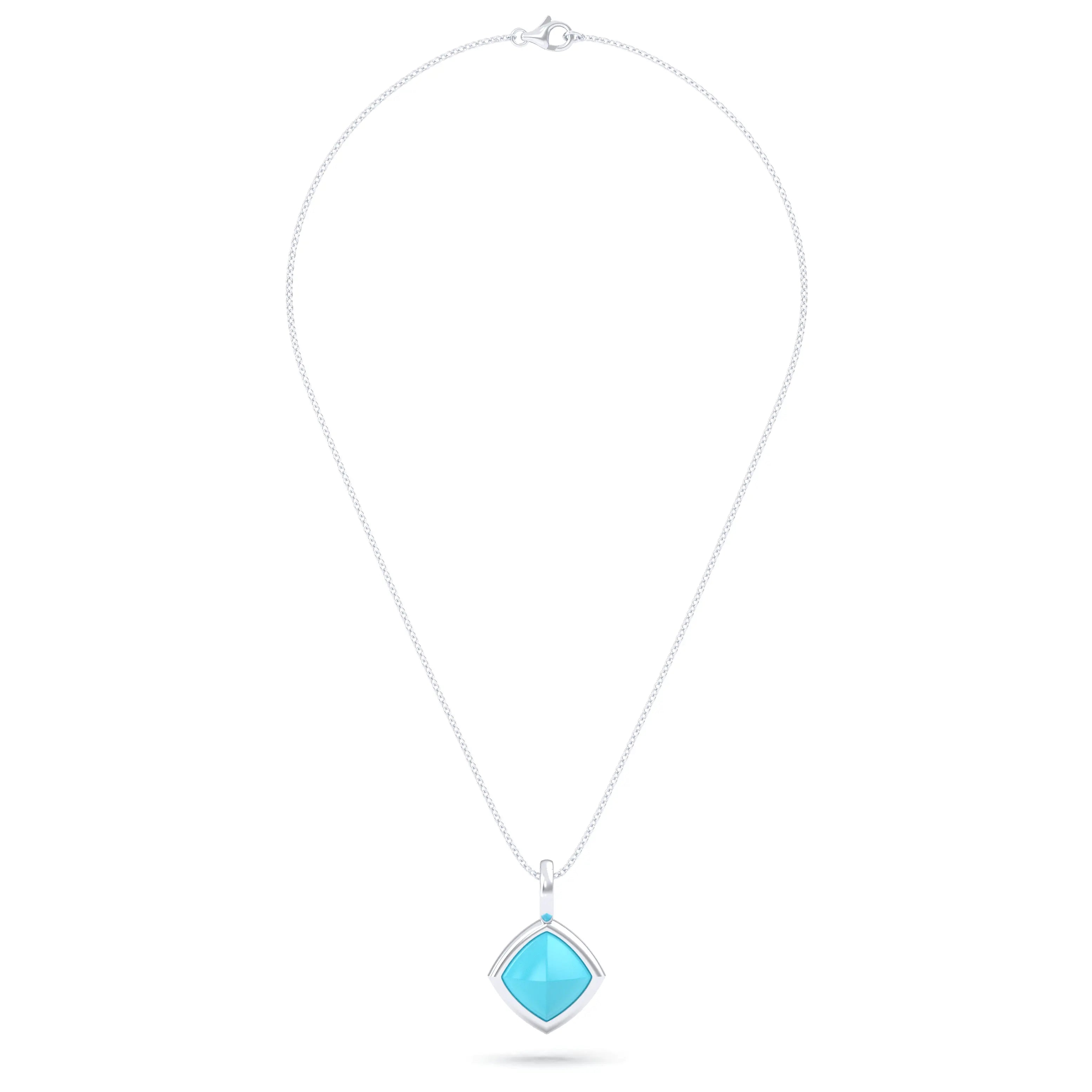 Collier Solène en argent 950, pendentif pierre fine taille pain de sucre