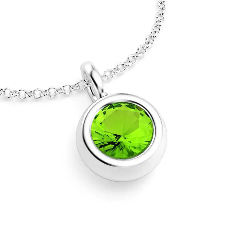 Collier Indiscret en argent 950 et péridot avec chaîne jaseron 40 cm en argent 925