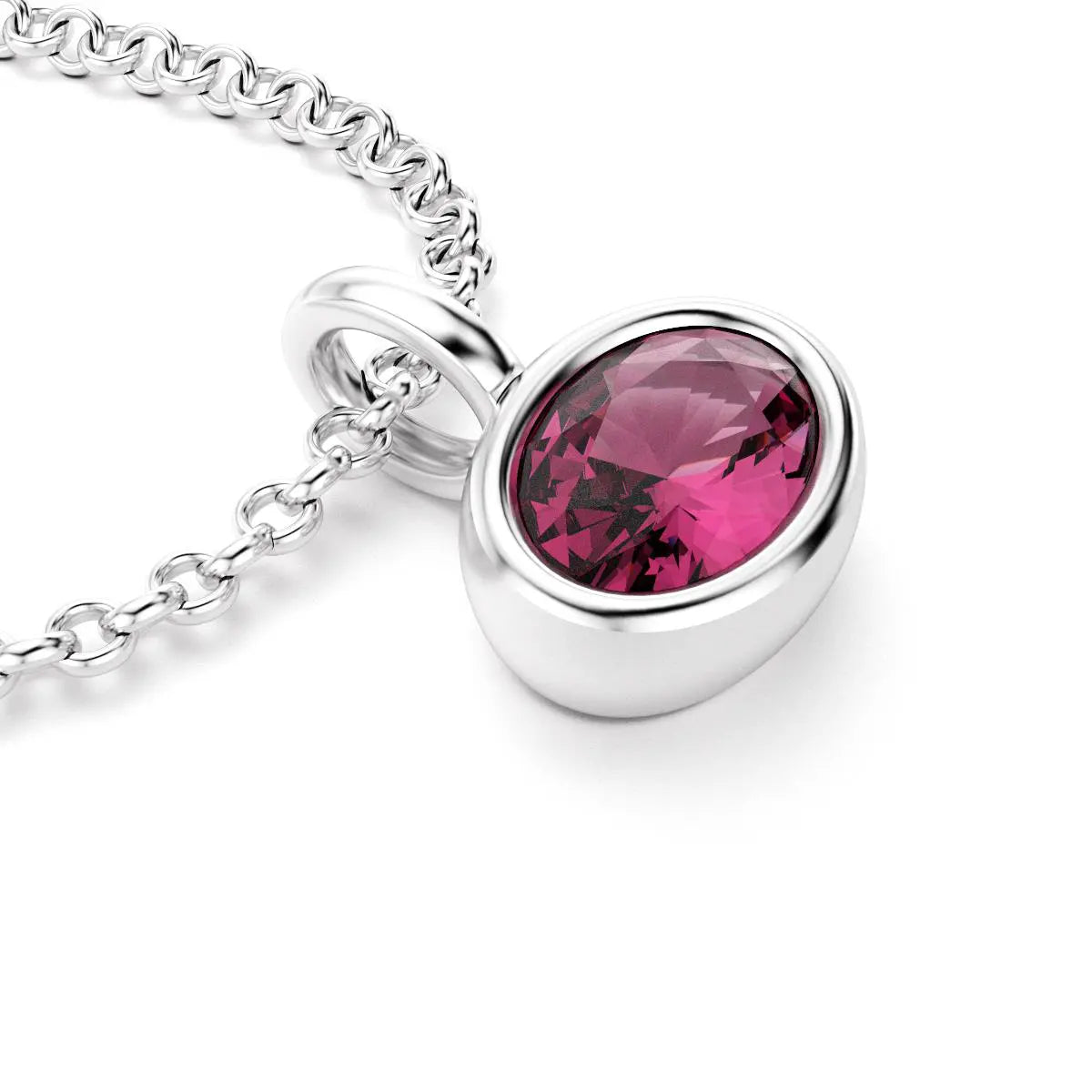 collier byzance pour femme en argent avec rhodolite ovale