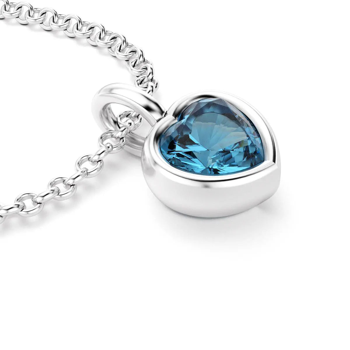 collier byzance pour femme en argent avec topaze coeur