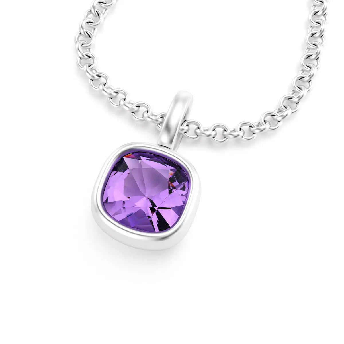 collier byzance pour femme en argent avec amethyste coussin