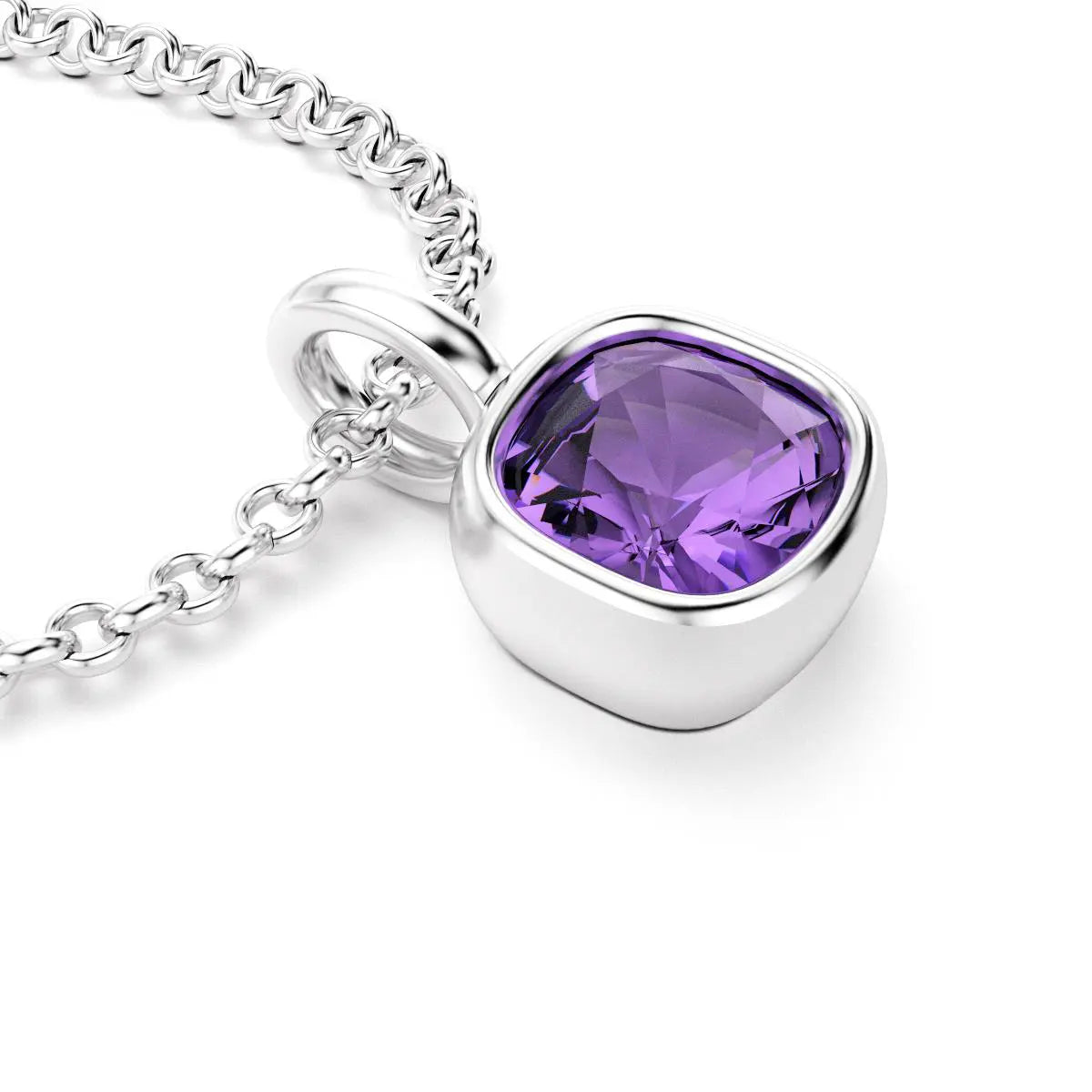 collier byzance pour femme en argent avec amethyste coussin