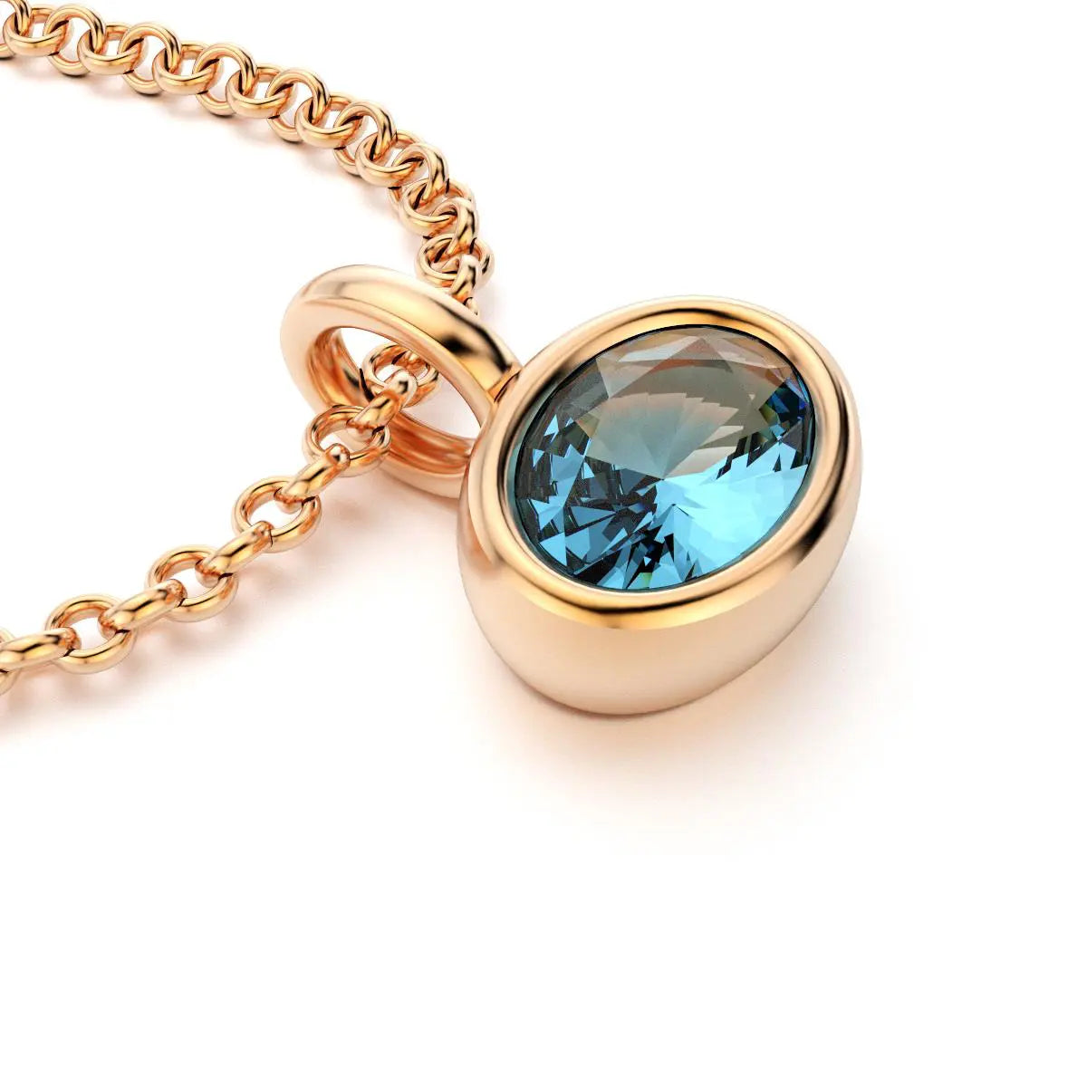 collier byzance pour femme en or rose avec  topaze ovale