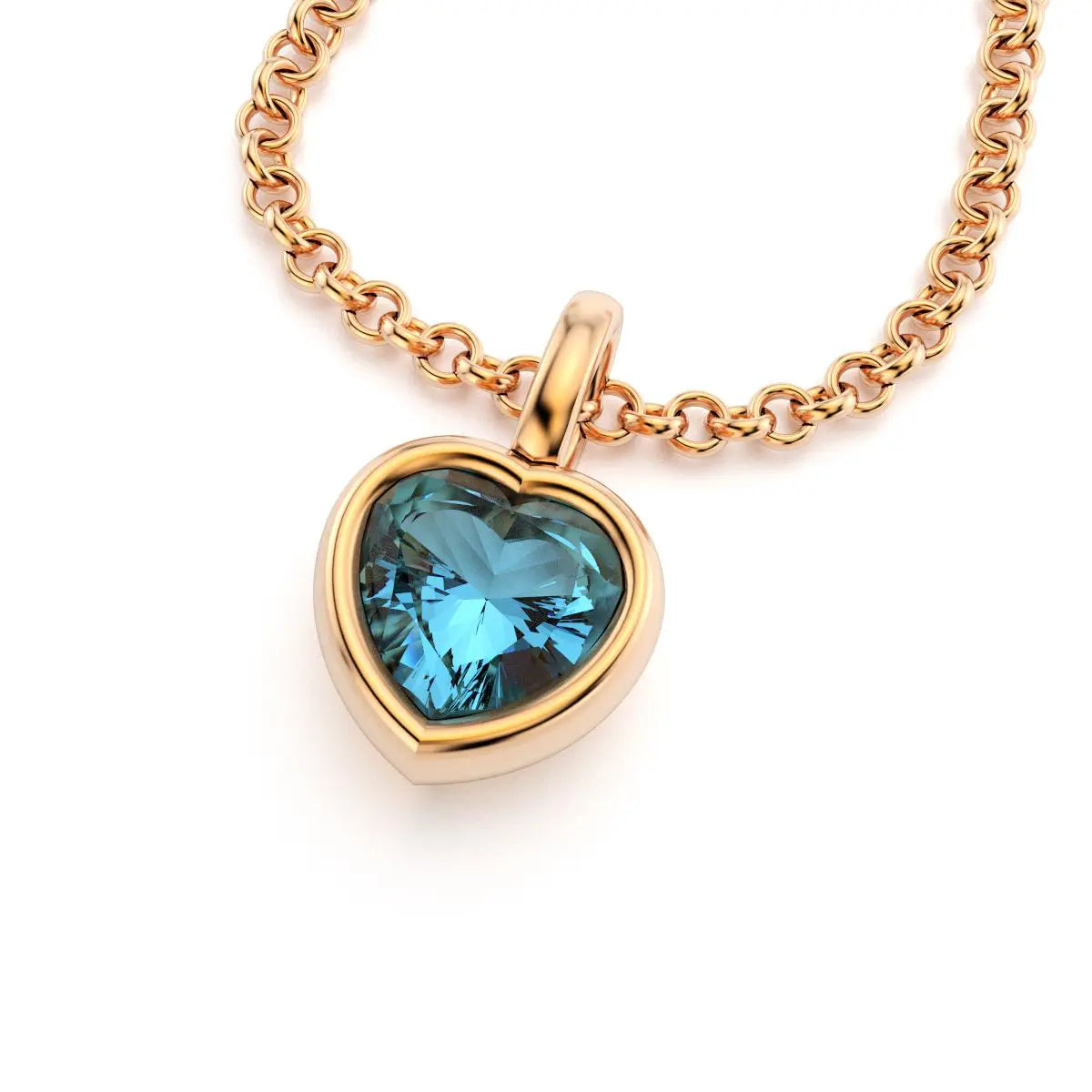 collier byzance pour femme en or rose avec quartz fume coeur