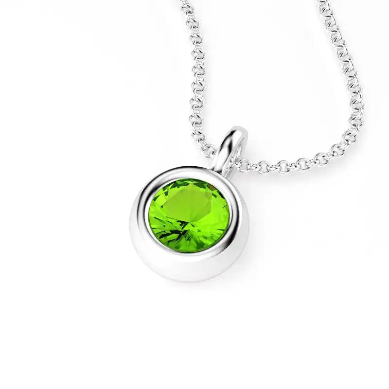Collier Indiscret en argent 950 et péridot avec chaîne jaseron 40 cm en argent 925