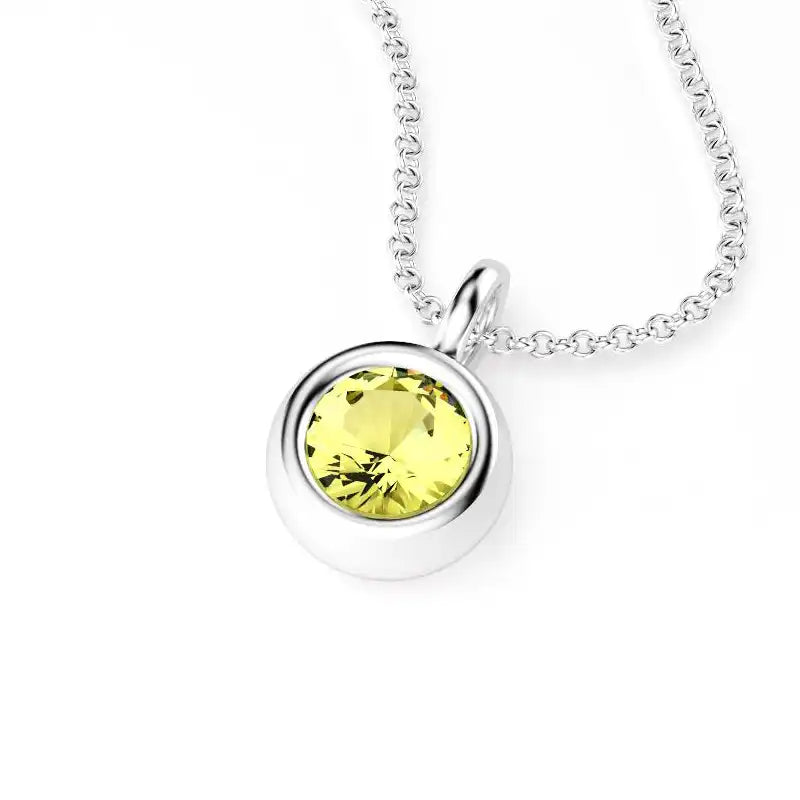 Collier Indiscret en argent 950 et quartz lemon avec chaîne jaseron 40 cm en argent 925