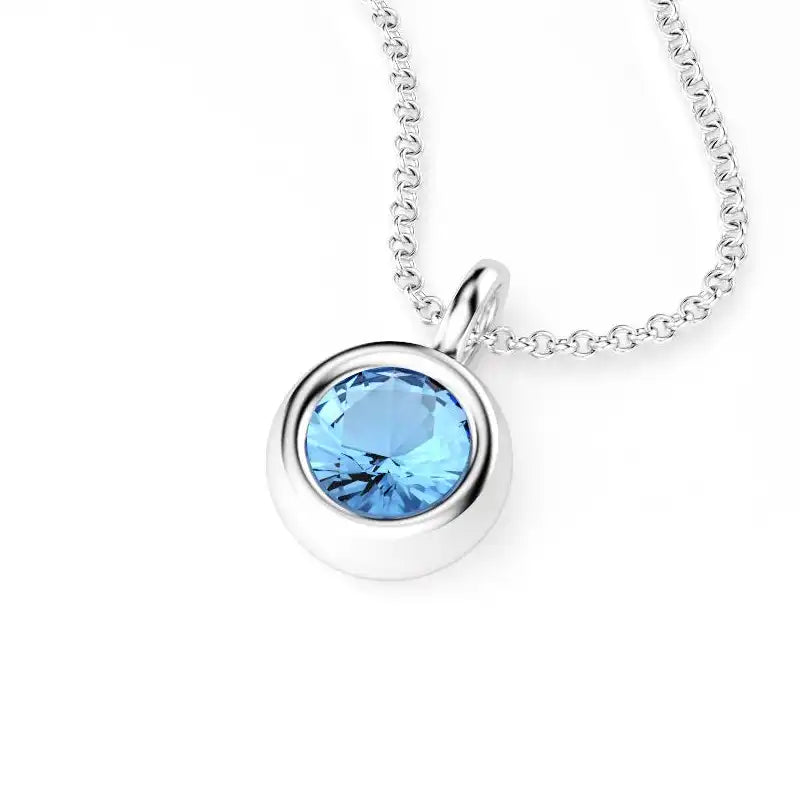 Collier Indiscret en argent 950 et topaze bleu avec chaîne jaseron 40 cm en argent 925