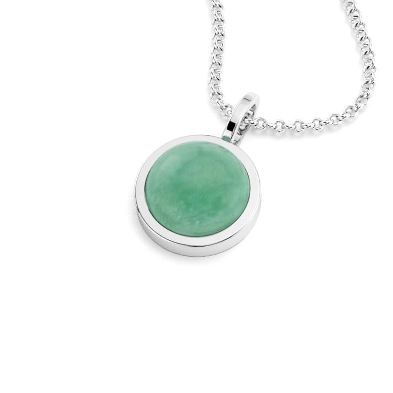 collier noe femme en argent avec cabochon aventurine