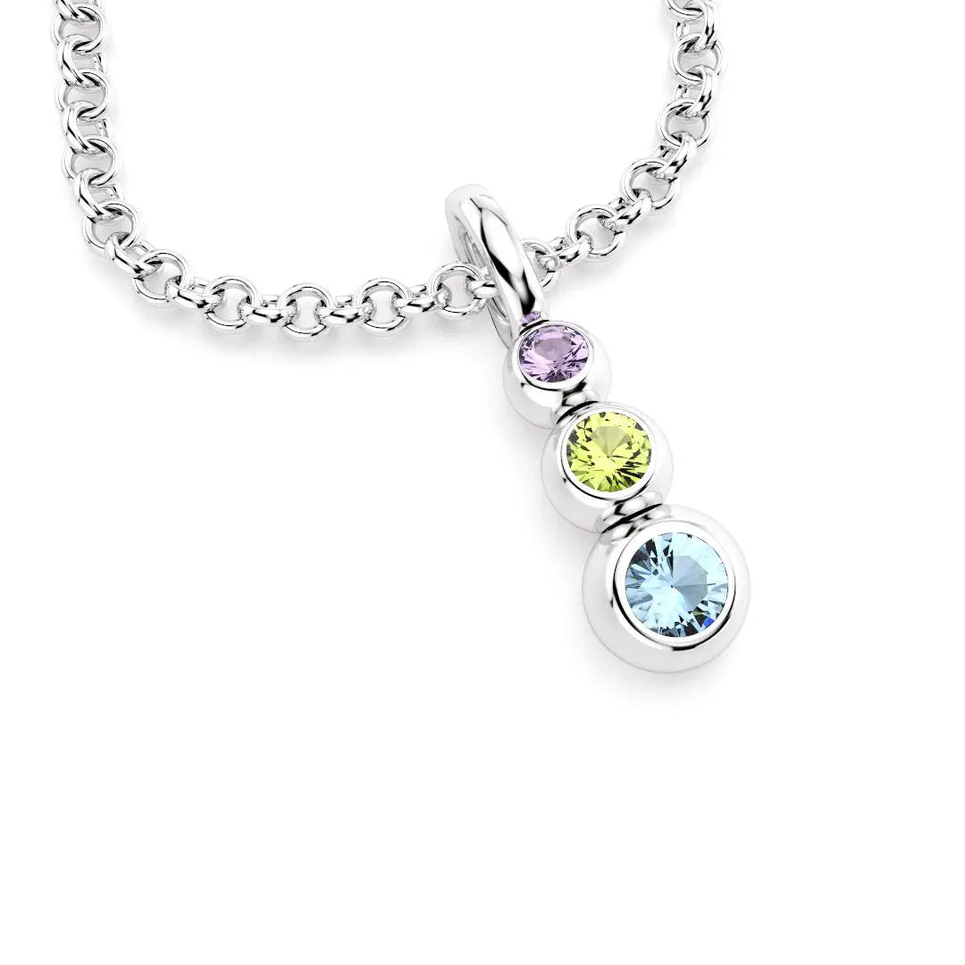 collier volga pour femme en argent  amethyste peridot topaze
