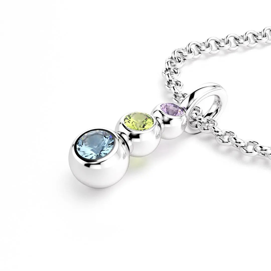collier volga pour femme en argent  amethyste peridot topaze