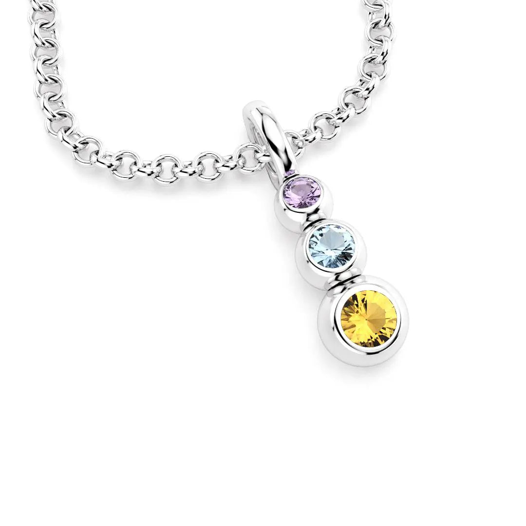 collier volga pour femme en argent  amethyste topaze citrine
