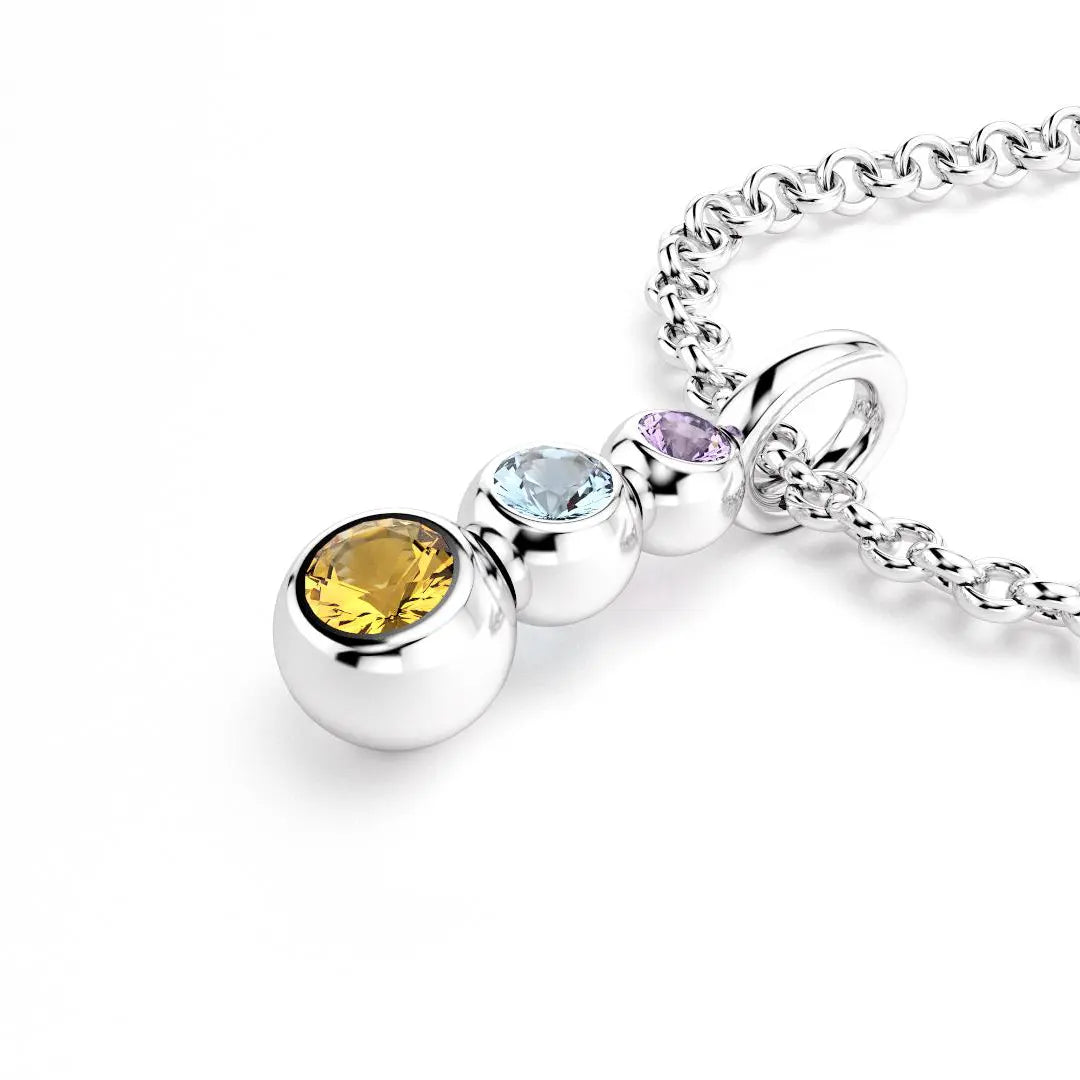 collier volga pour femme en argent  amethyste topaze citrine