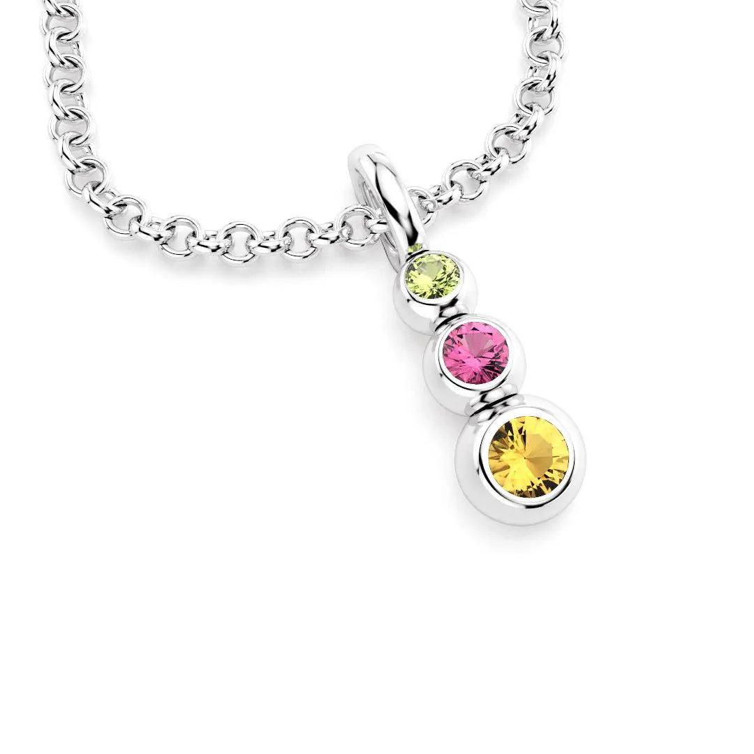 collier volga pour femme en argent peridot rhodolite citrine