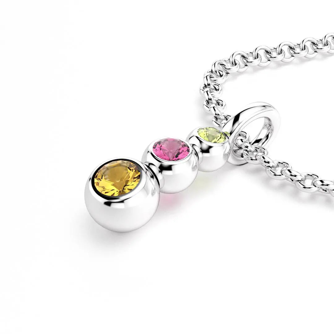 collier volga pour femme en argent peridot rhodolite citrine