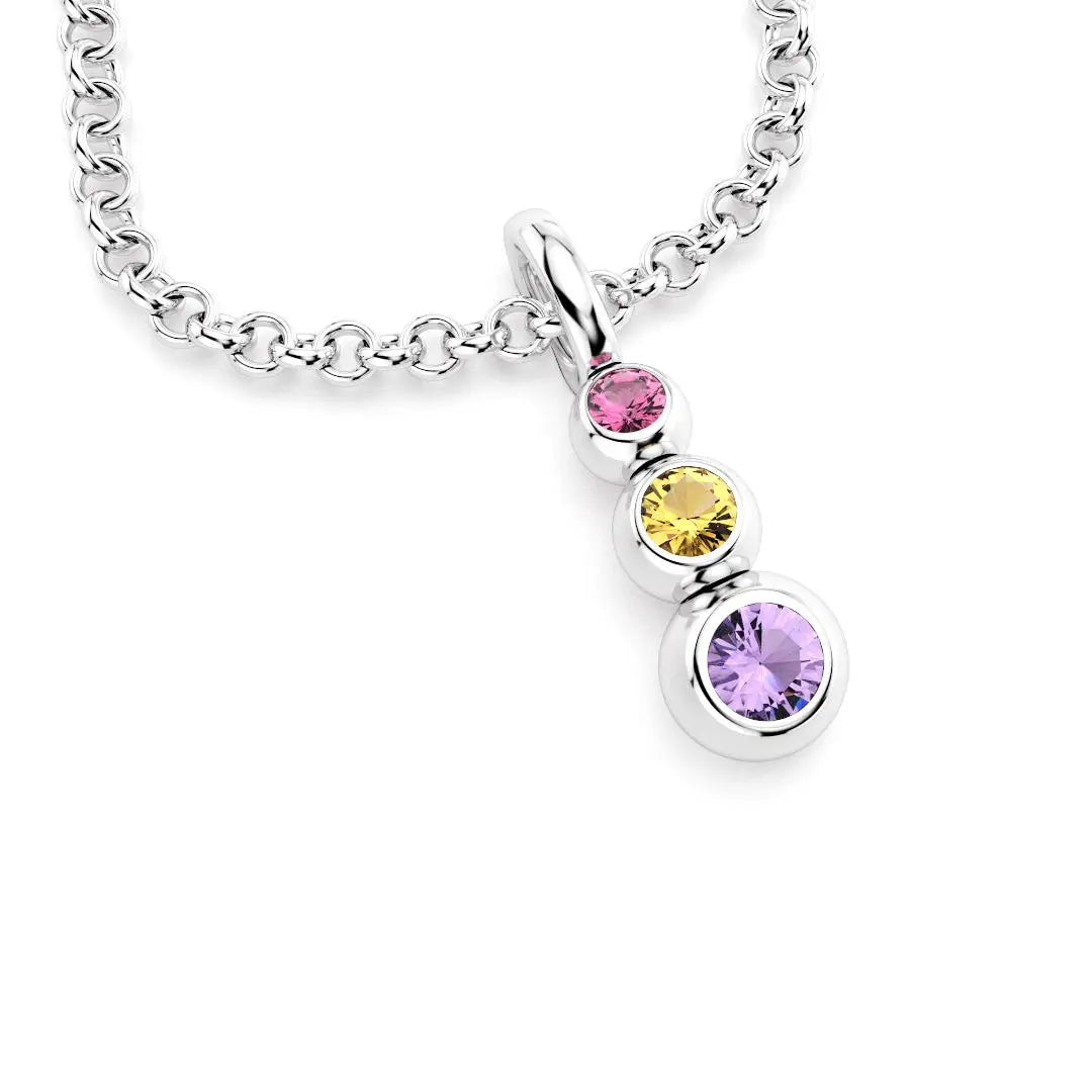 collier volga pour femme en argent rhodolite citrine amethyste