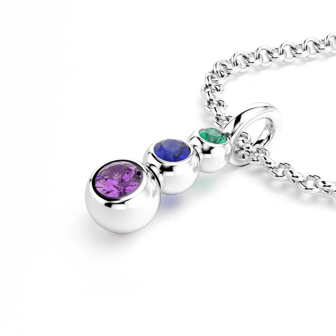 collier volga pour femme en or blanc emeraude saphir bleu saphir violet