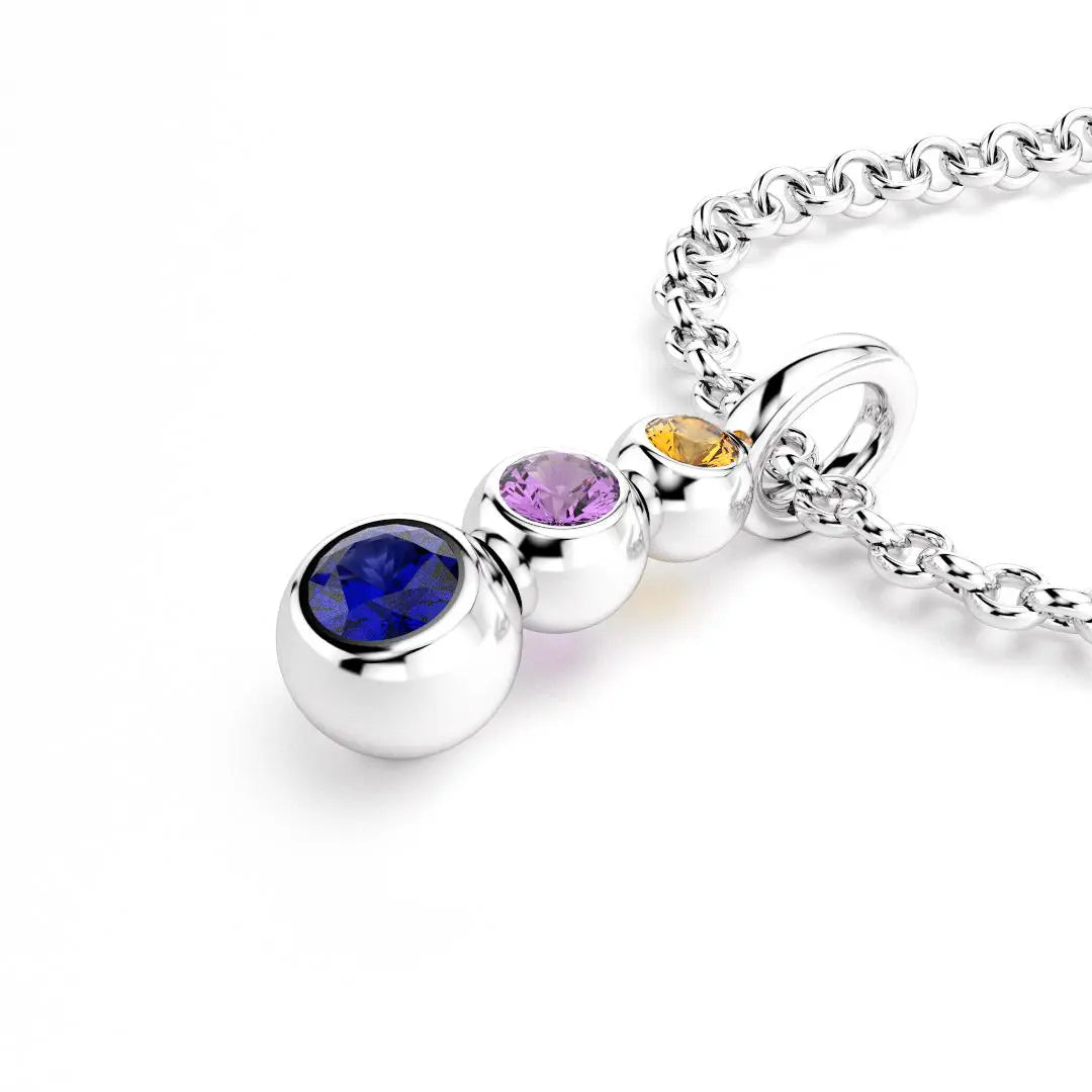 collier Volga pour femme en or blanc grenat mandarin saphir violet saphir bleu