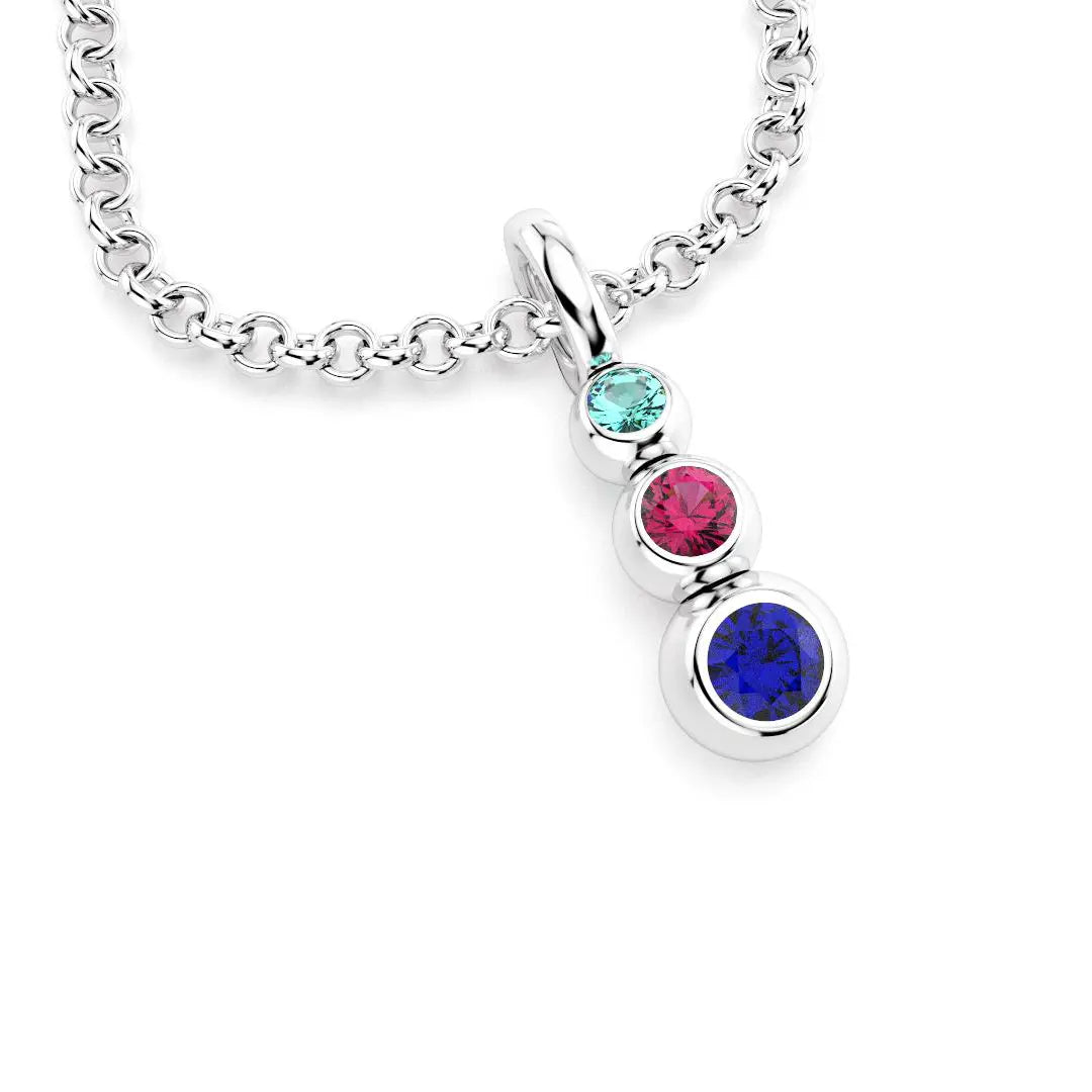 Collier Volga pour femme en or blanc tourmaline paraiba rubis saphir bleu
