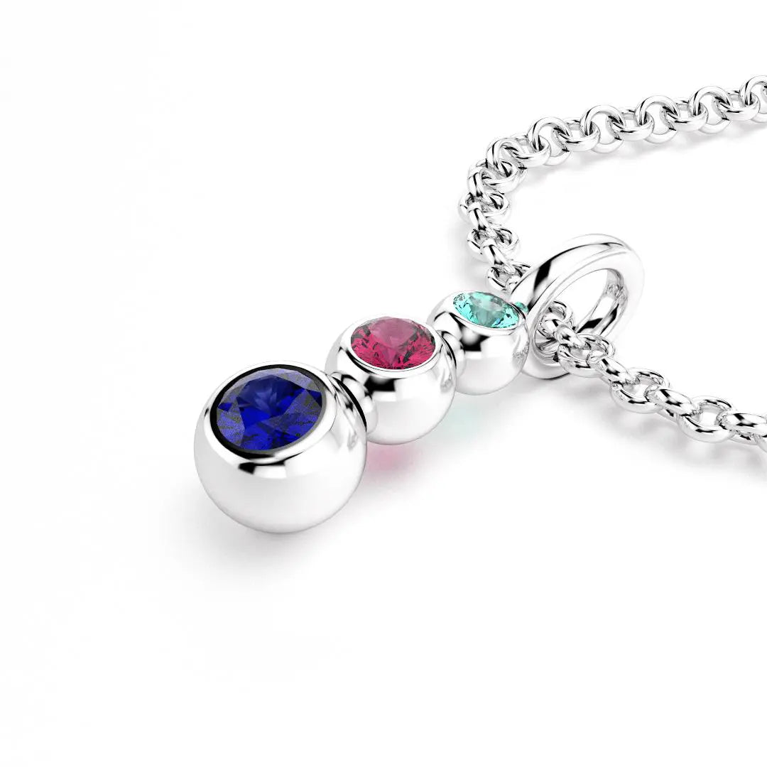 Collier Volga pour femme en or blanc tourmaline paraiba rubis saphir bleu