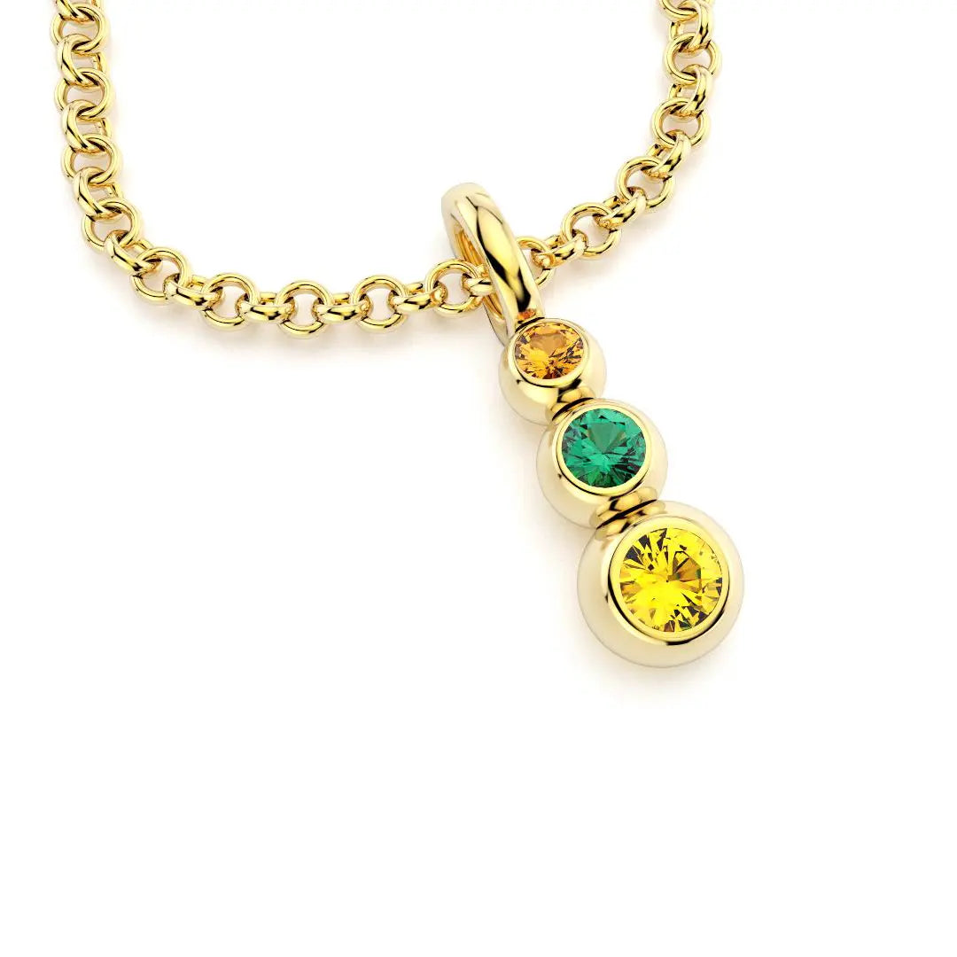 collier volga pour femme or jaune  grenat mandarin emeraude saphir jaune
