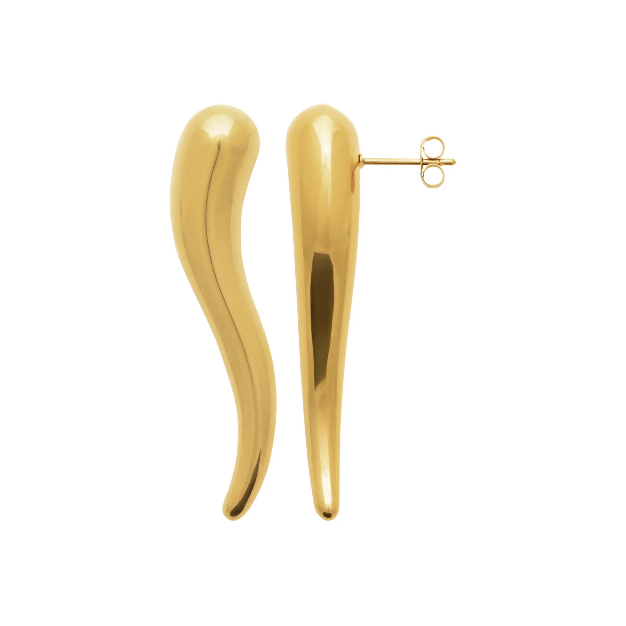 Boucles d'oreilles "Goutte Sculptée" en PVD Doré (Fermoir Papillon)