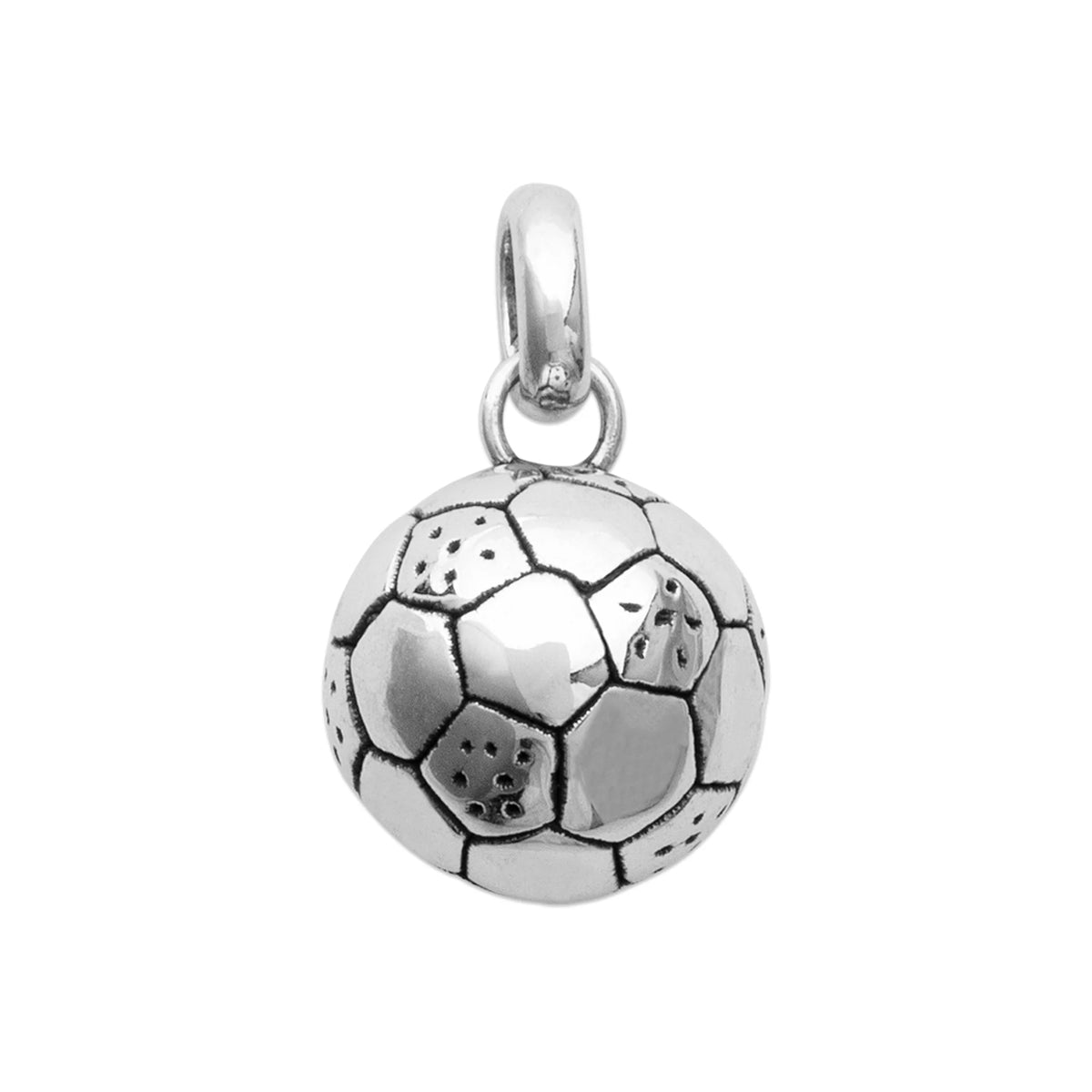Pendentif ballon de football en argent rhodié