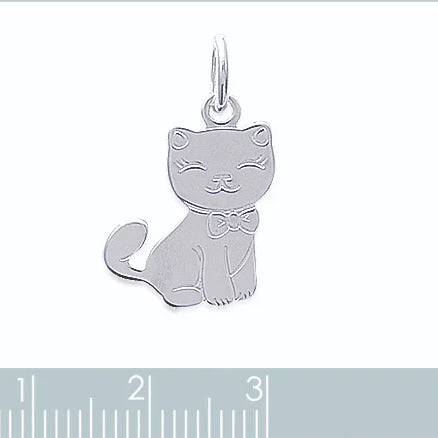 Pendentif chat assis enfant en argent 925