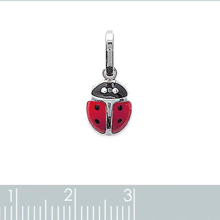 Pendentif coccinelle enfant en argent 925 rhodié