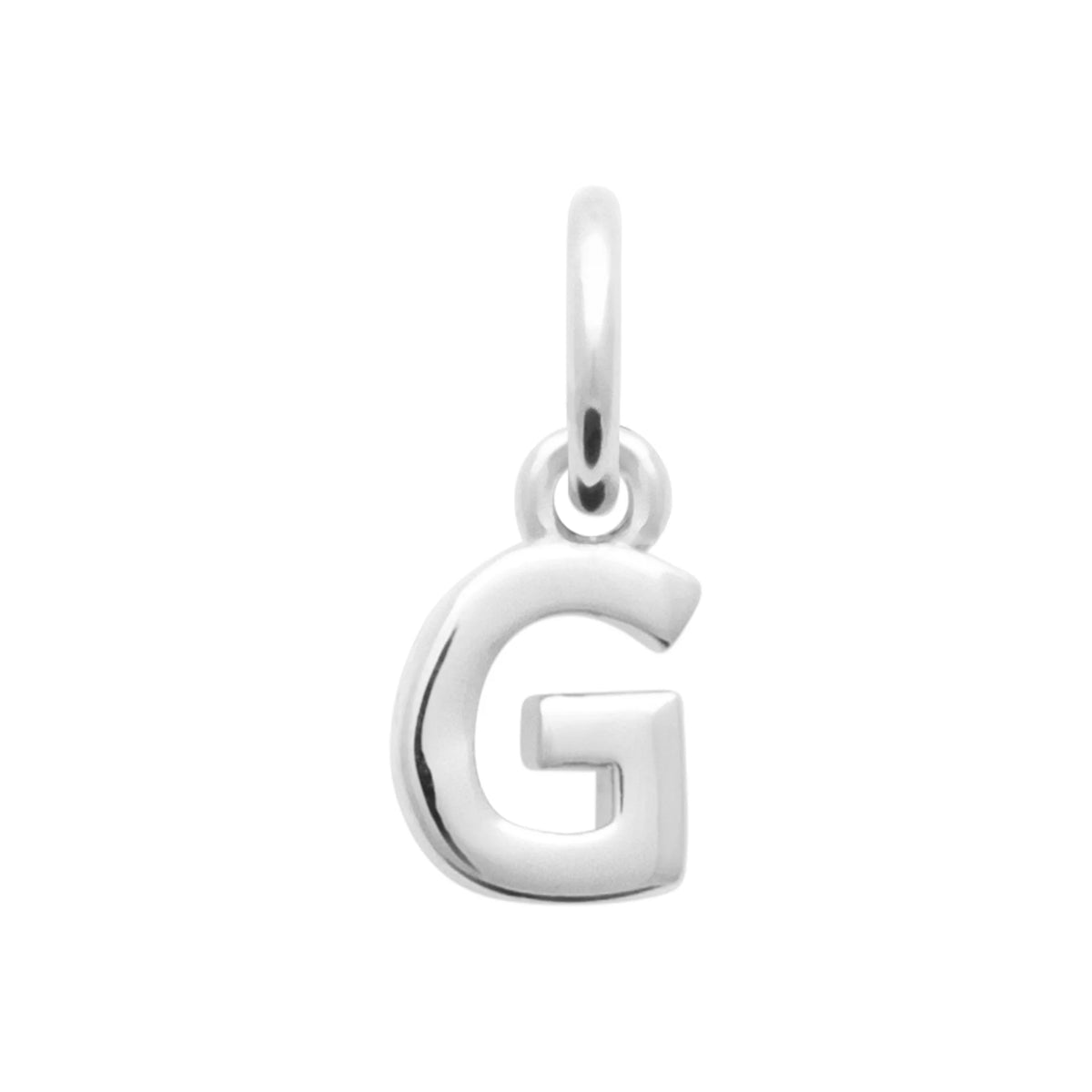 Pendentif initiale en argent rhodié : lettre G