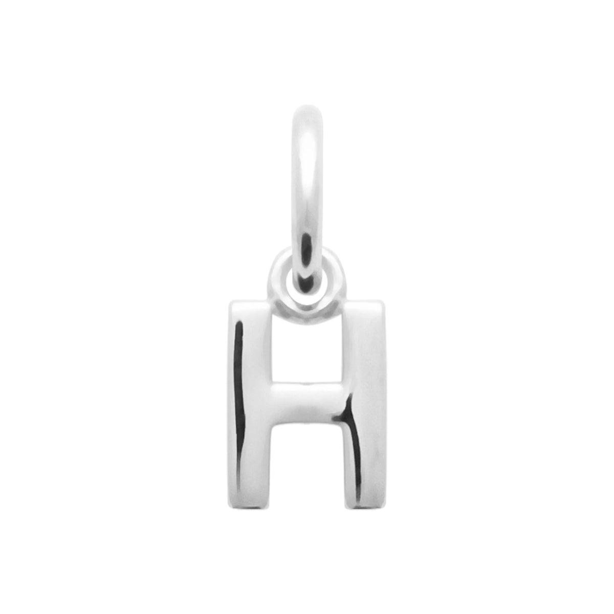 Pendentif initiale en argent rhodié : lettre H