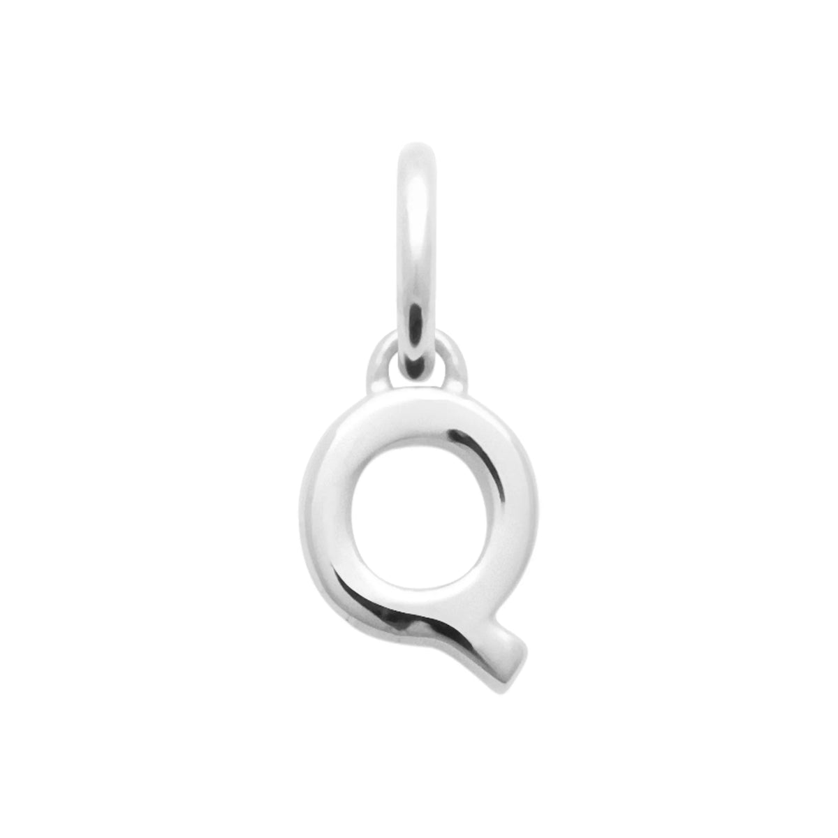 Pendentif initiale en argent rhodié : lettre Q
