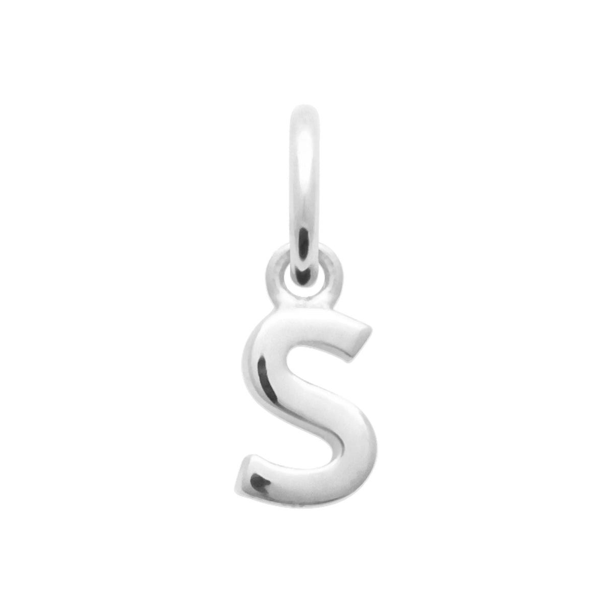 Pendentif initiale en argent rhodié : lettre S