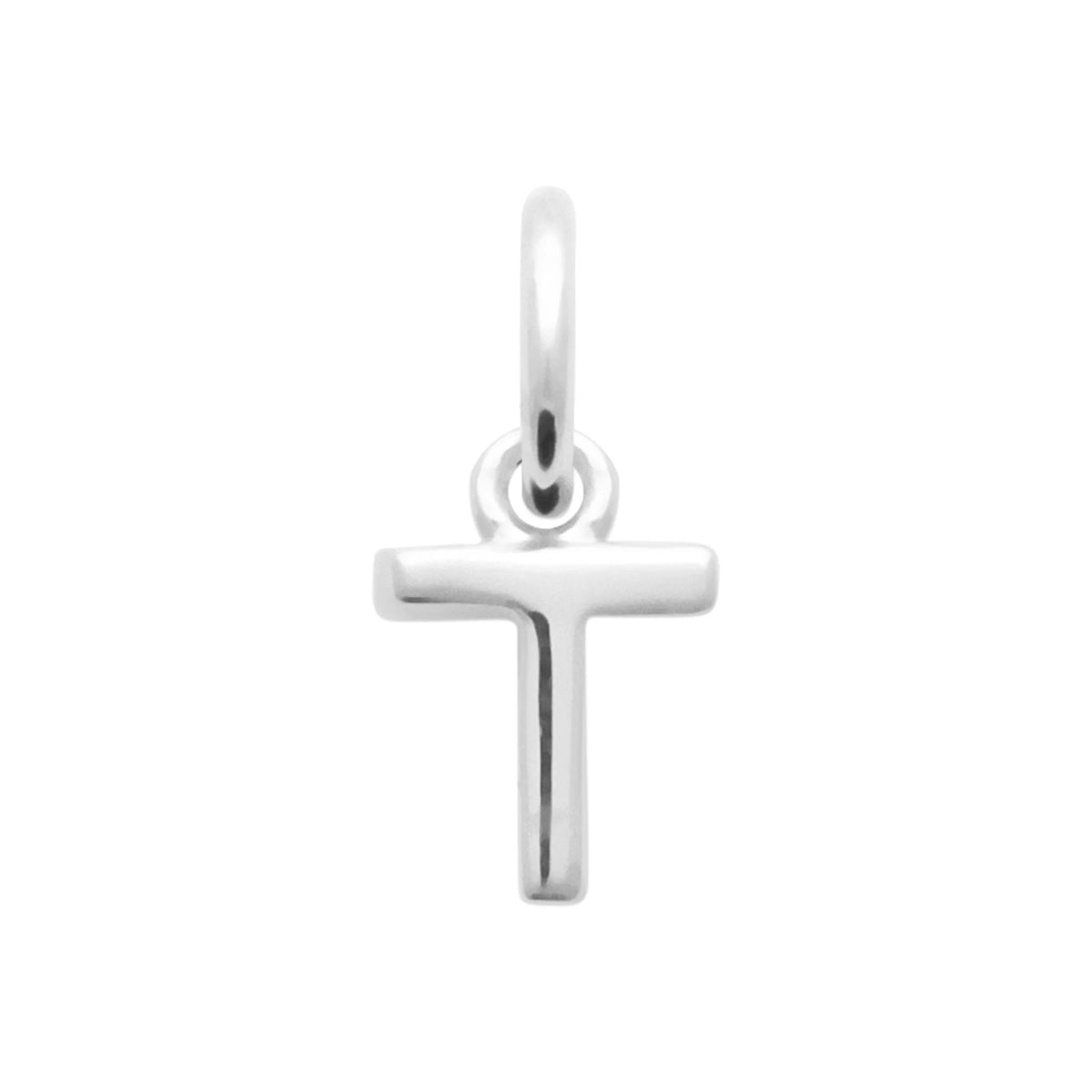 Pendentif initiale en argent rhodié : lettre T