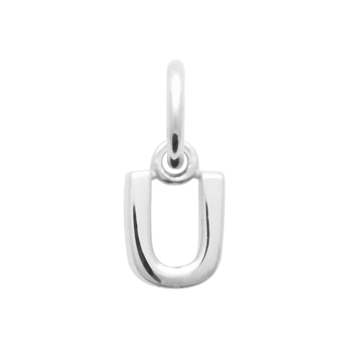 Pendentif initiale en argent rhodié : lettre U