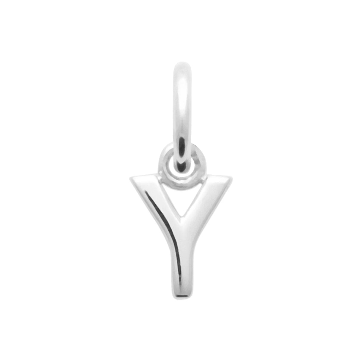 Pendentif initiale en argent rhodié : lettre Y